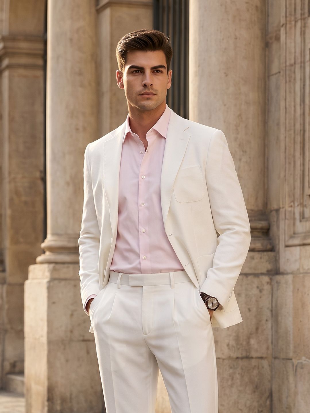 INVICTUS Notched Lapel Collar Formal Blazer