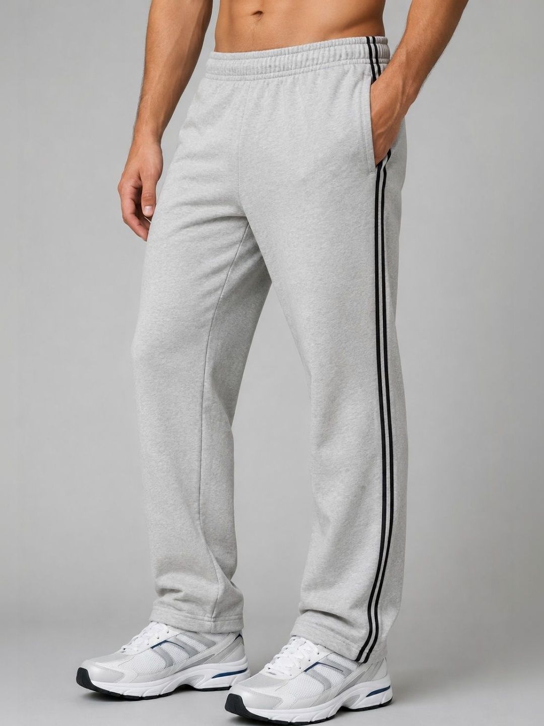 HoC Men Regular Fit Striped Running Track Pants