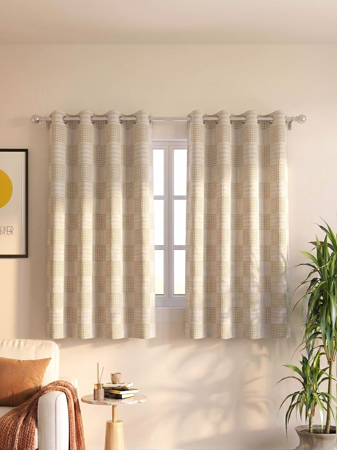 Saral Home Saral Home Beige Set of 2 Room Darkening Curtains and Sheers