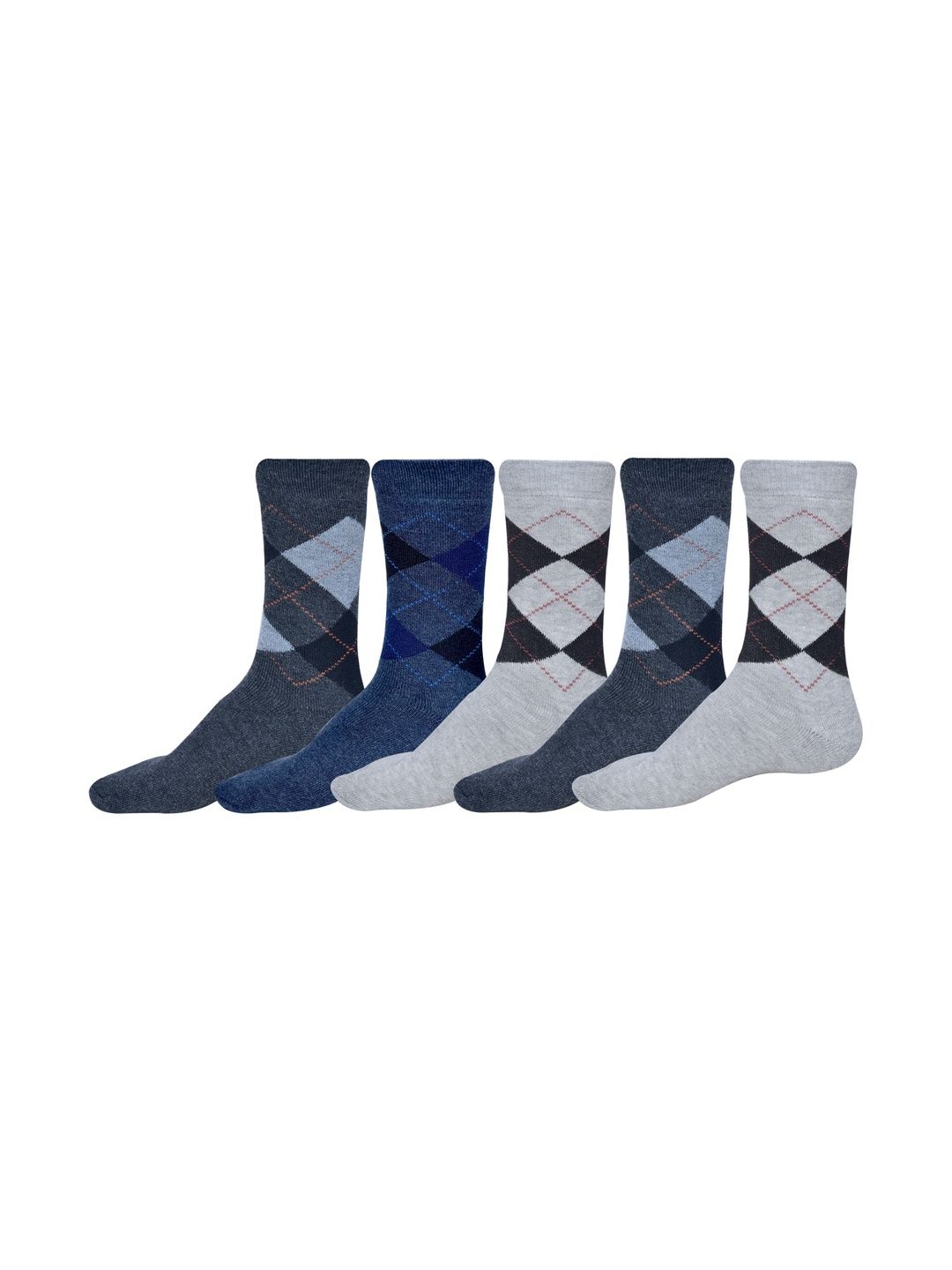 GARUN Men Pack of 5 Patterned Calf Length Socks