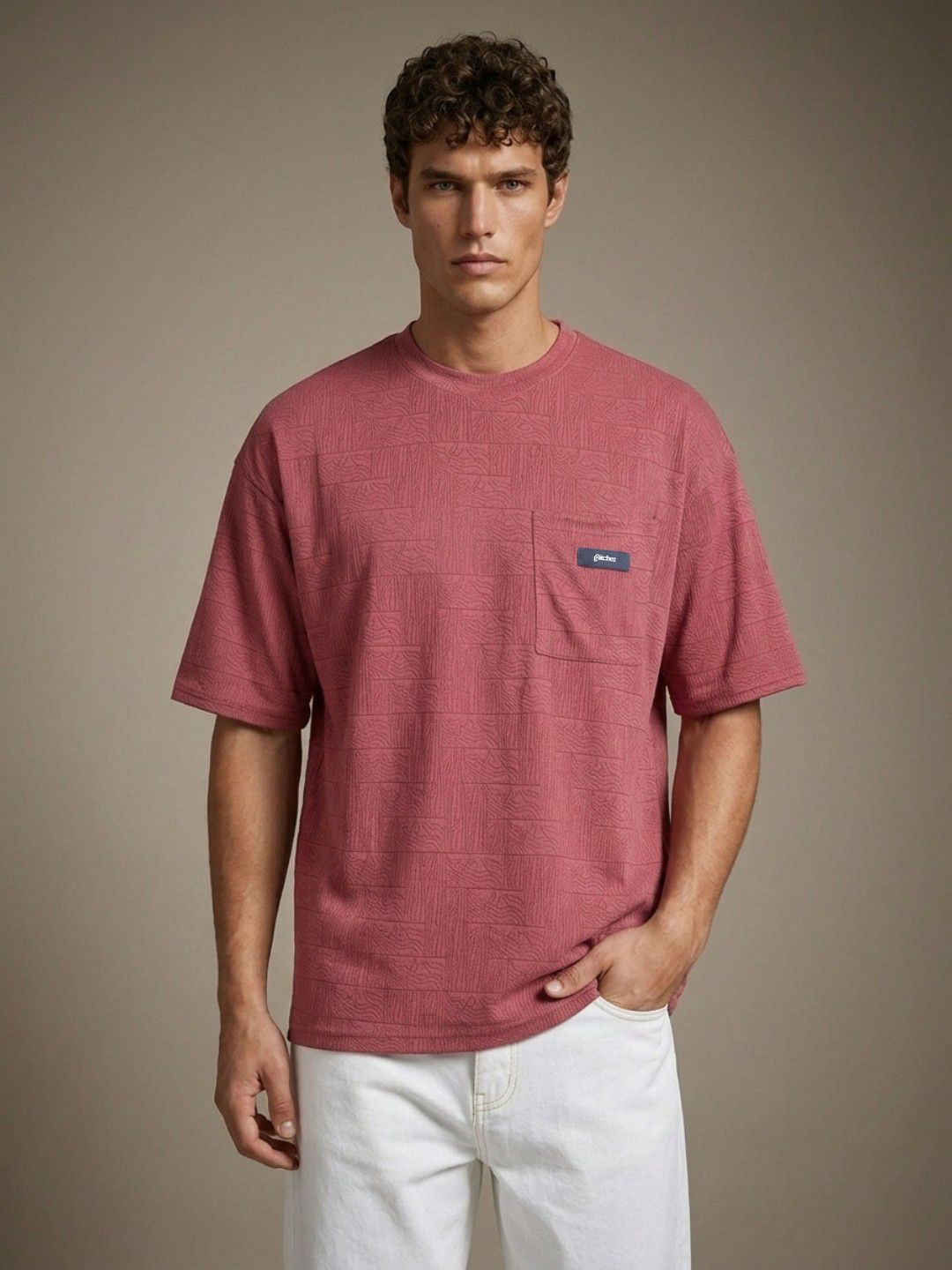 glitchez Textured Oversized Fit T-shirts