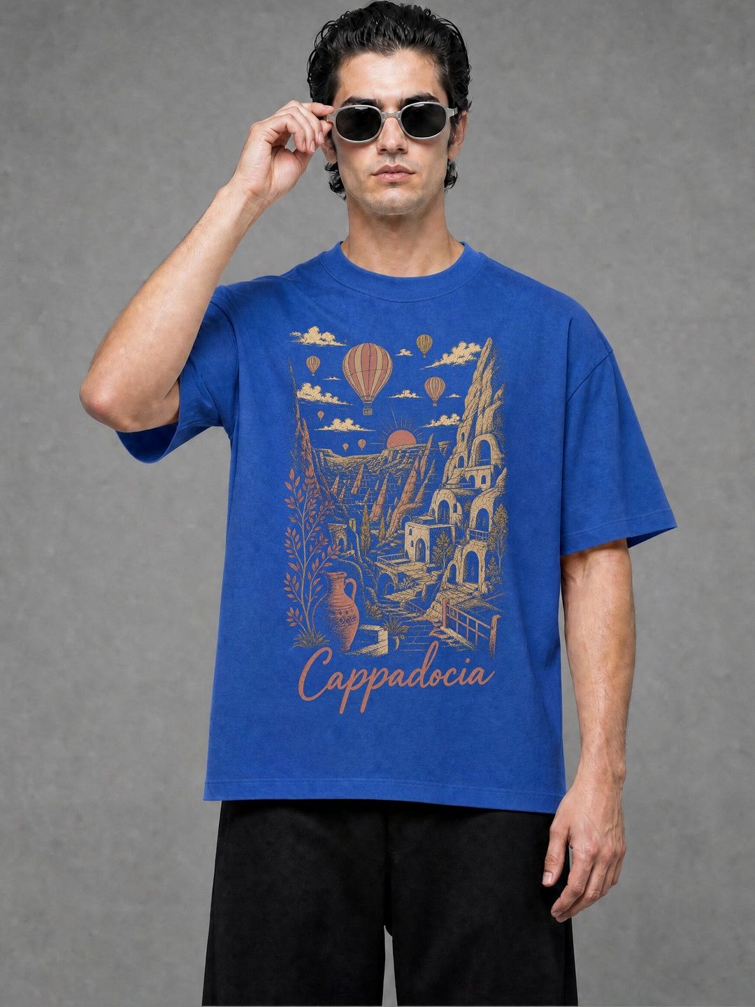 FARDA Unisex Printed Drop-Shoulder Sleeves T-shirt