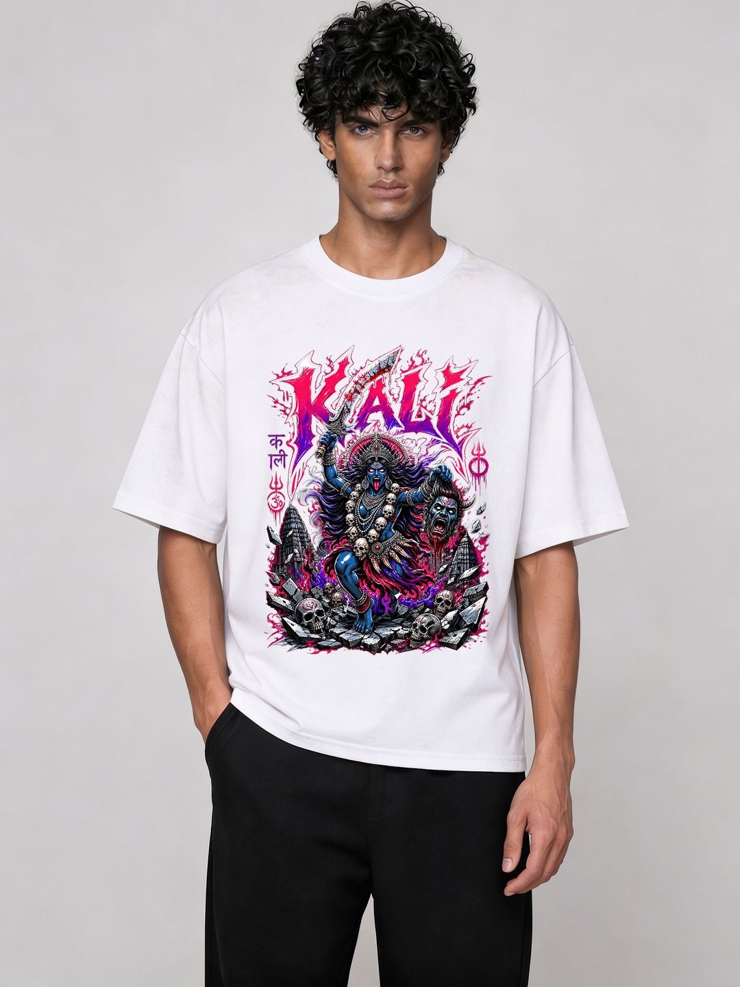 FARDA Unisex Printed Drop-Shoulder Sleeves T-shirt