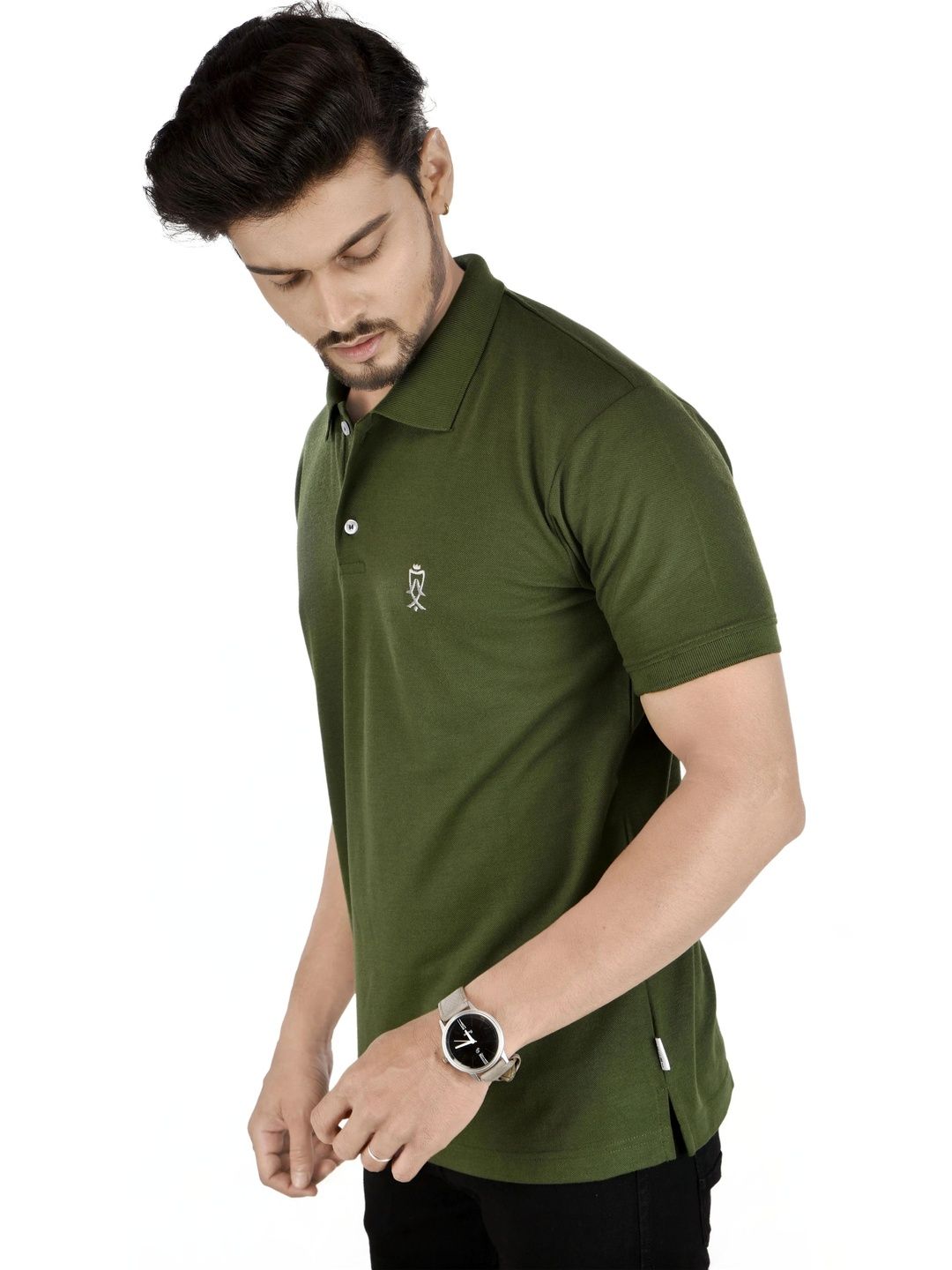 JEIRI Men Brand Logo Polo Collar T-shirt