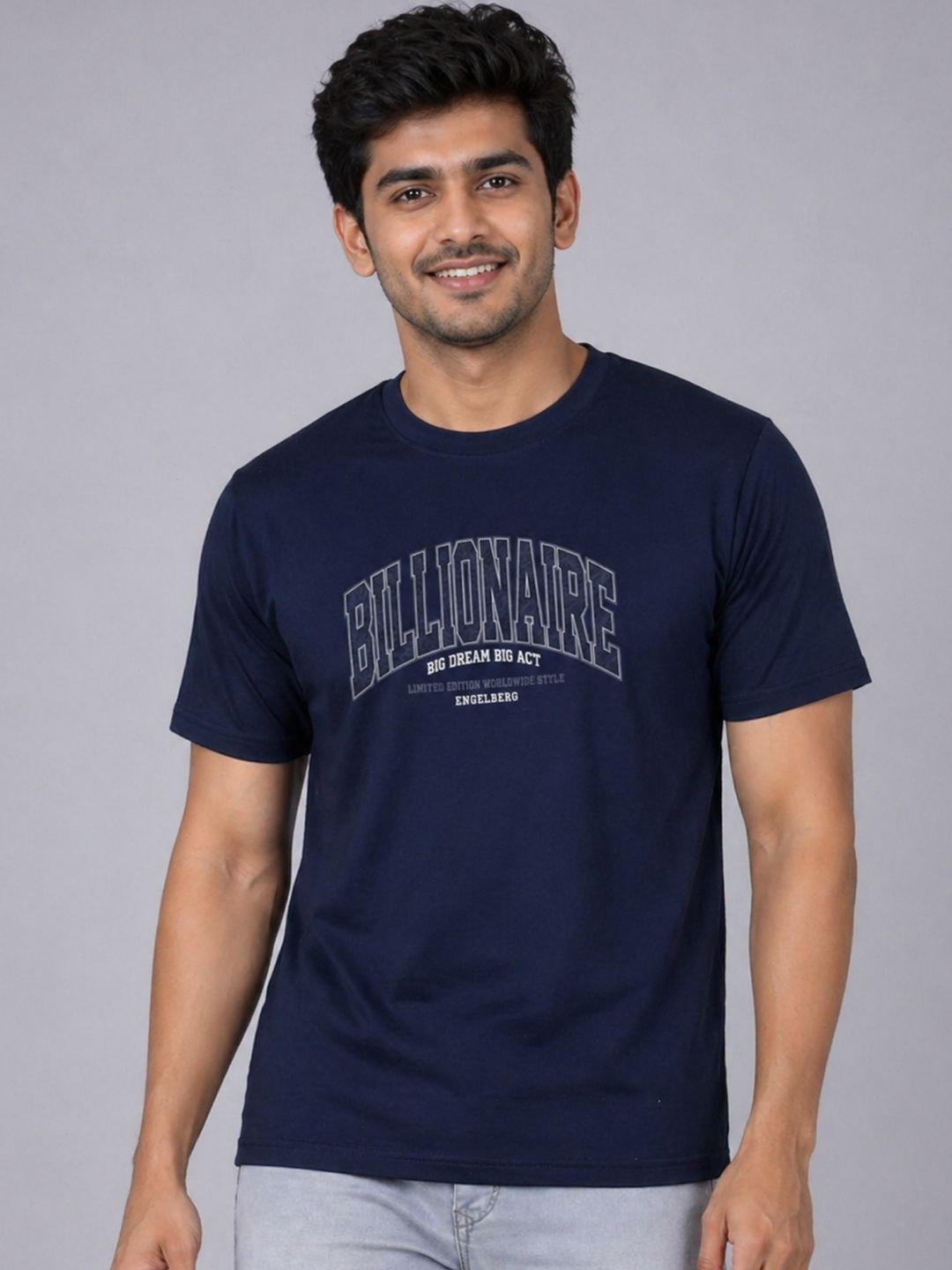 RINO7 Men Graphic Printed Round Neck Regular Fit Cotton T-shirt