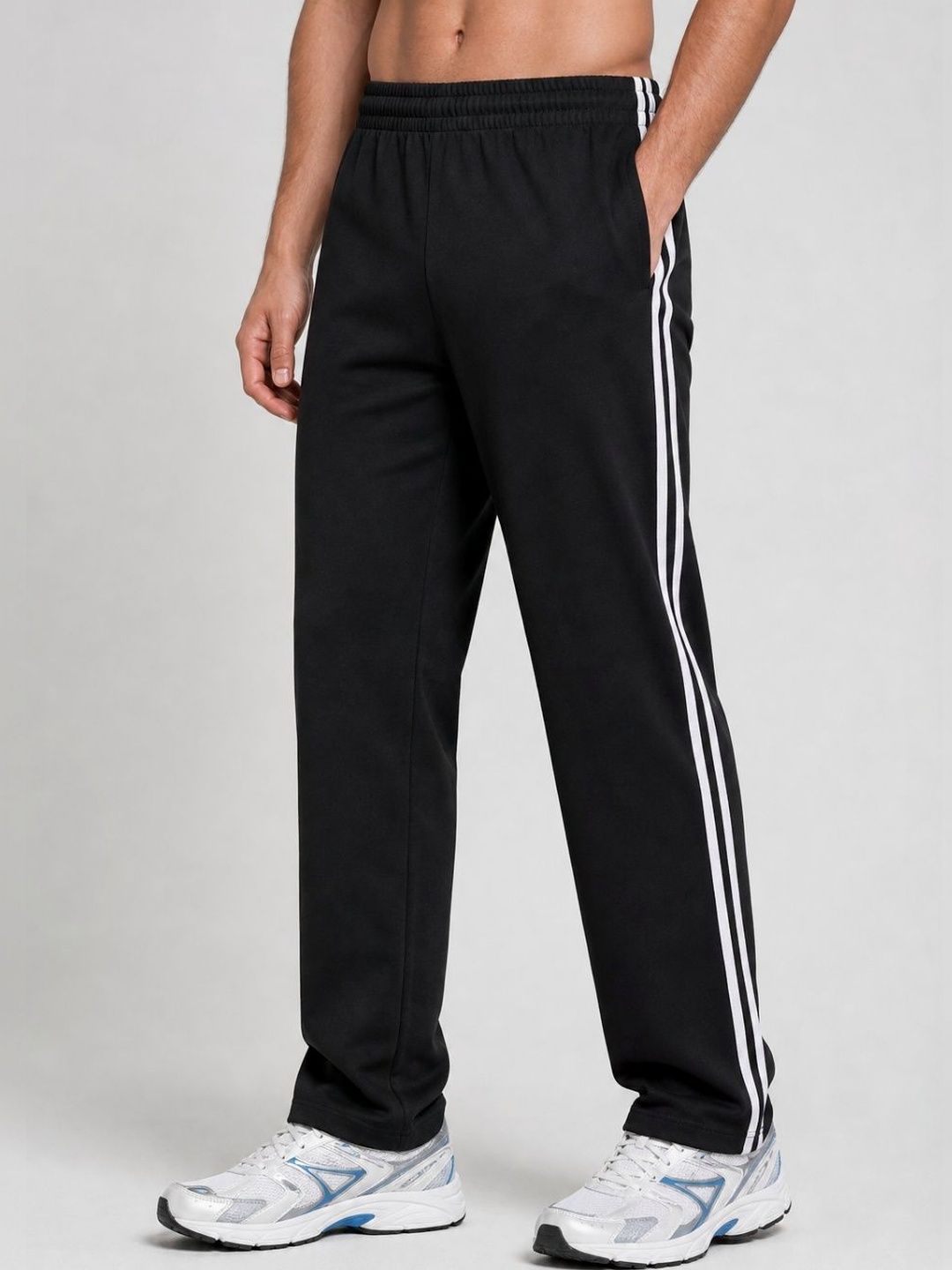 HoC Men Regular Fit Striped Training Track Pants