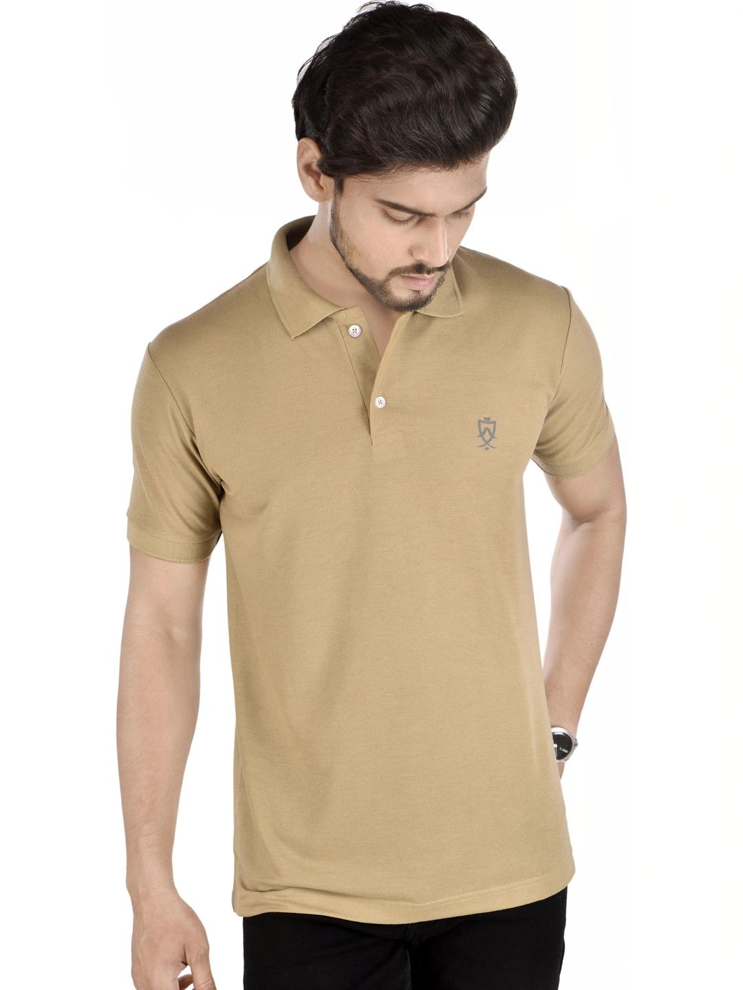 JEIRI Men Brand Logo Polo Collar T-shirt