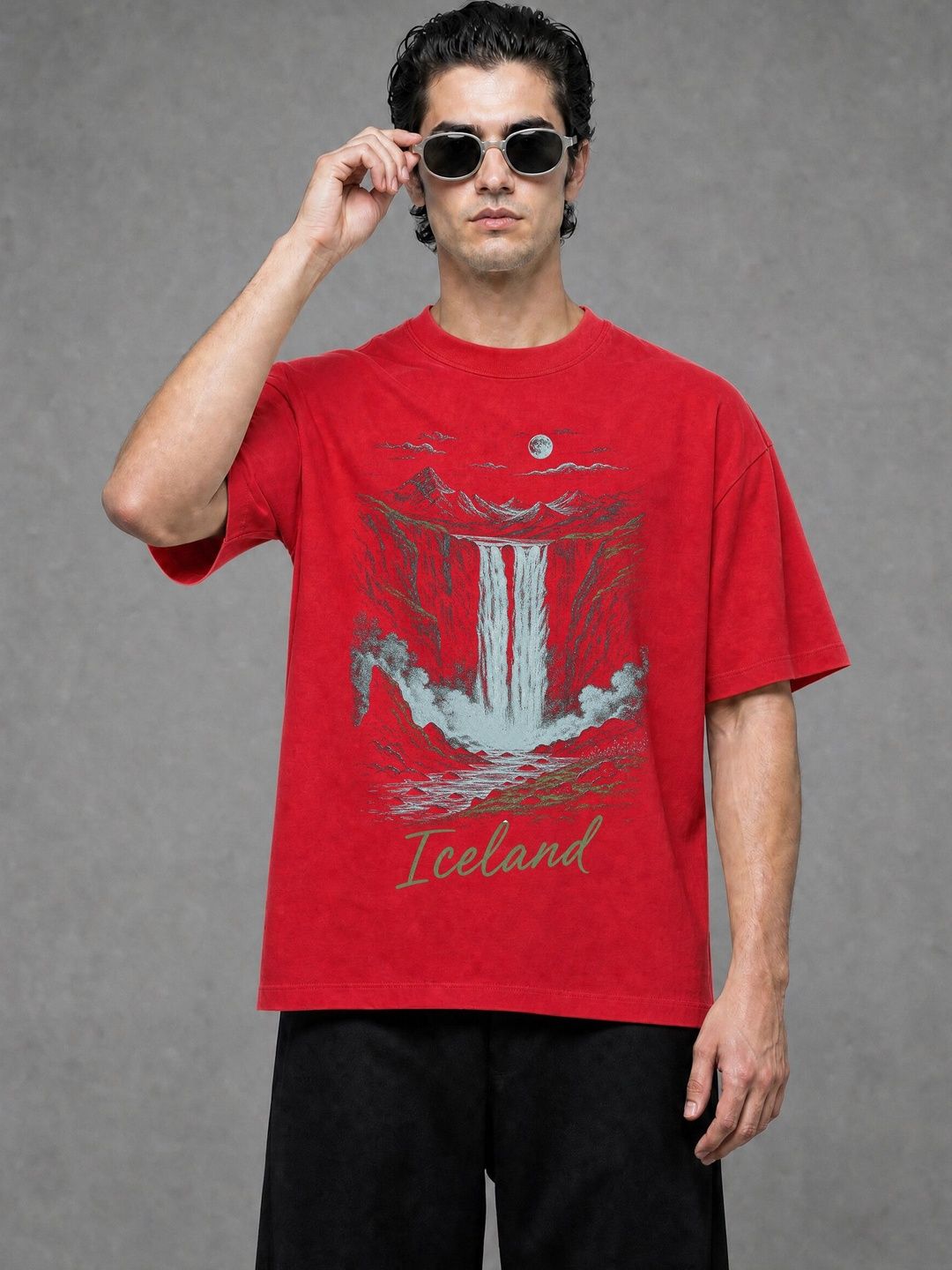 FARDA Unisex Printed Drop-Shoulder Sleeves T-shirt