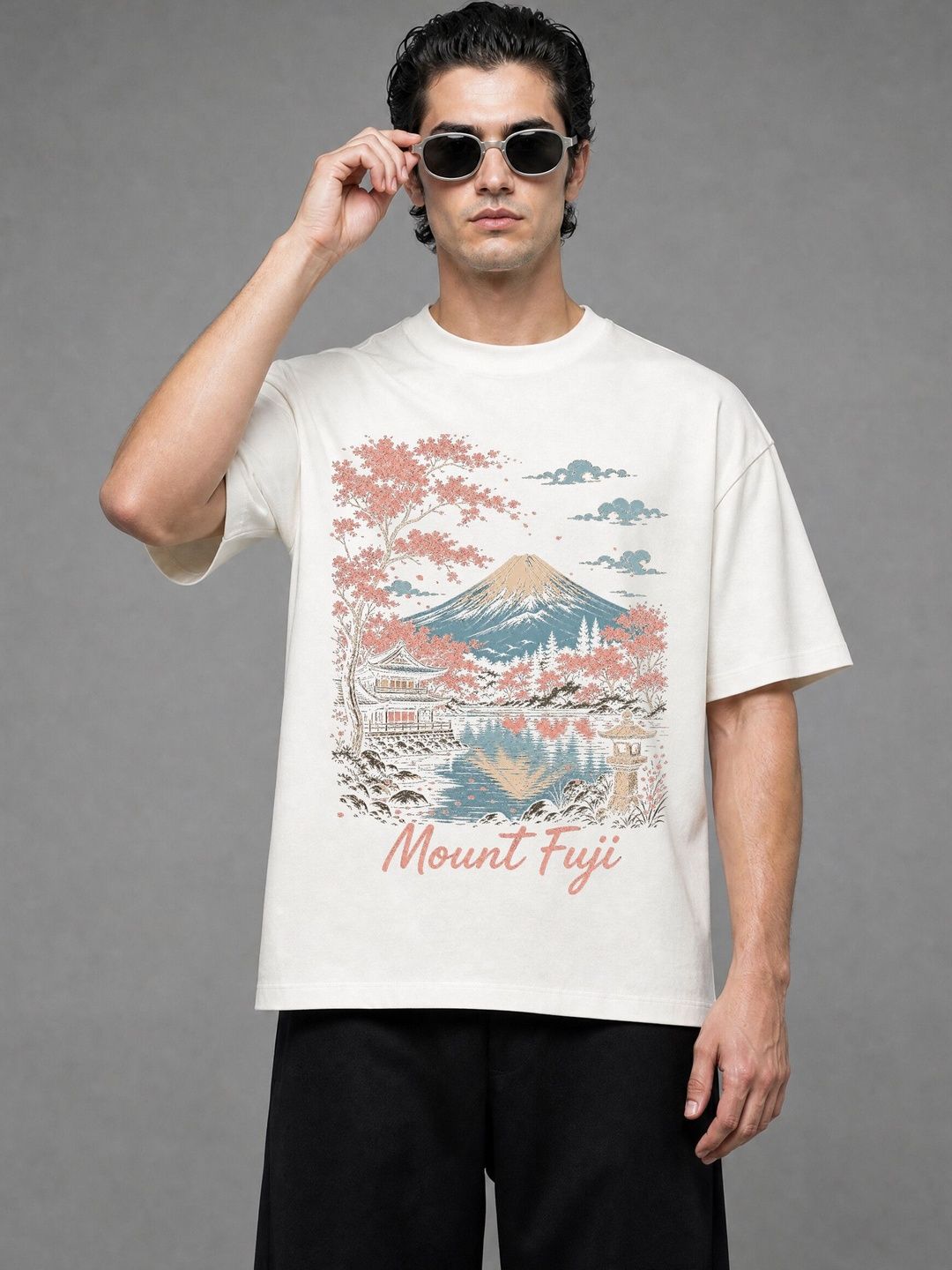 FARDA Unisex Printed Drop-Shoulder Sleeves T-shirt