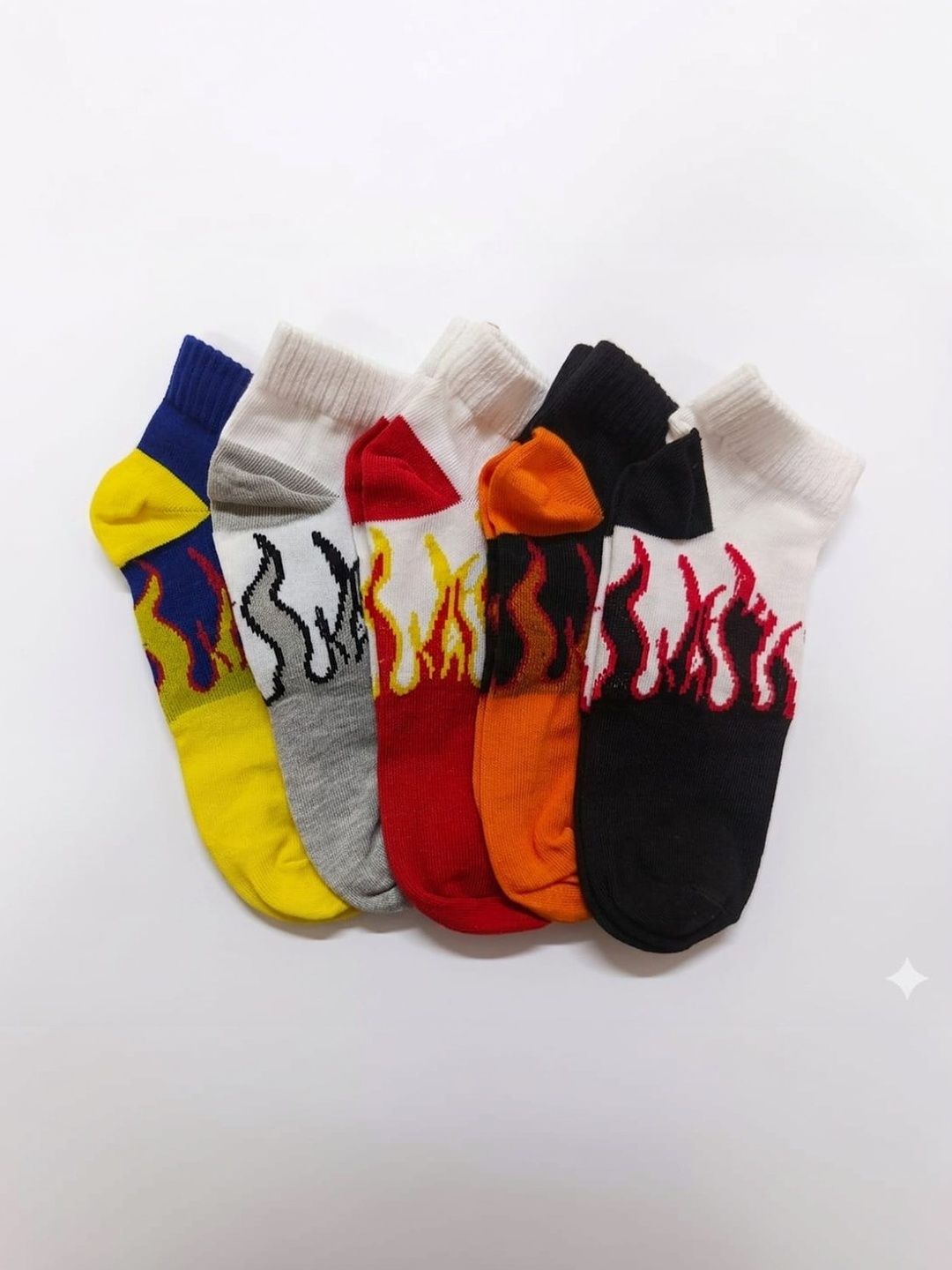 BEAR&BEYOND Men Pack of 5 Cotton Patterned Ankle Length Socks