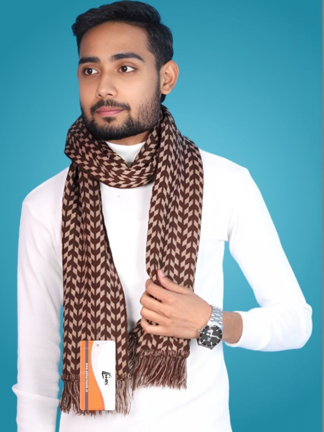 MHAX Men Patterned Merino Wool Mufflers