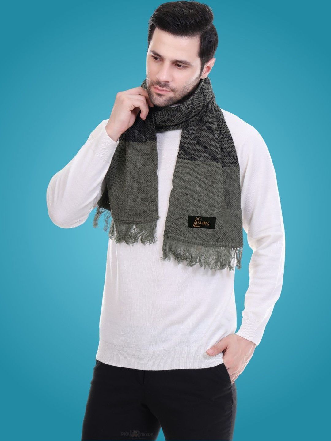 MHAX Men Patterned Merino Wool Mufflers