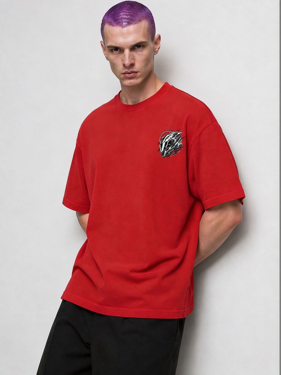 FARDA Unisex Printed Drop-Shoulder Sleeves T-shirt