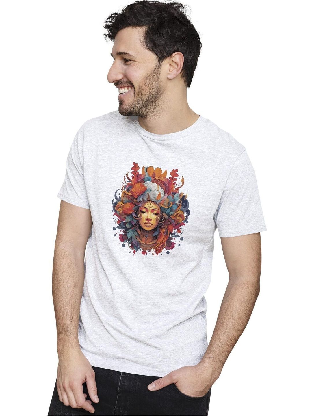 Dezin Men Printed Pure Cotton T-shirt