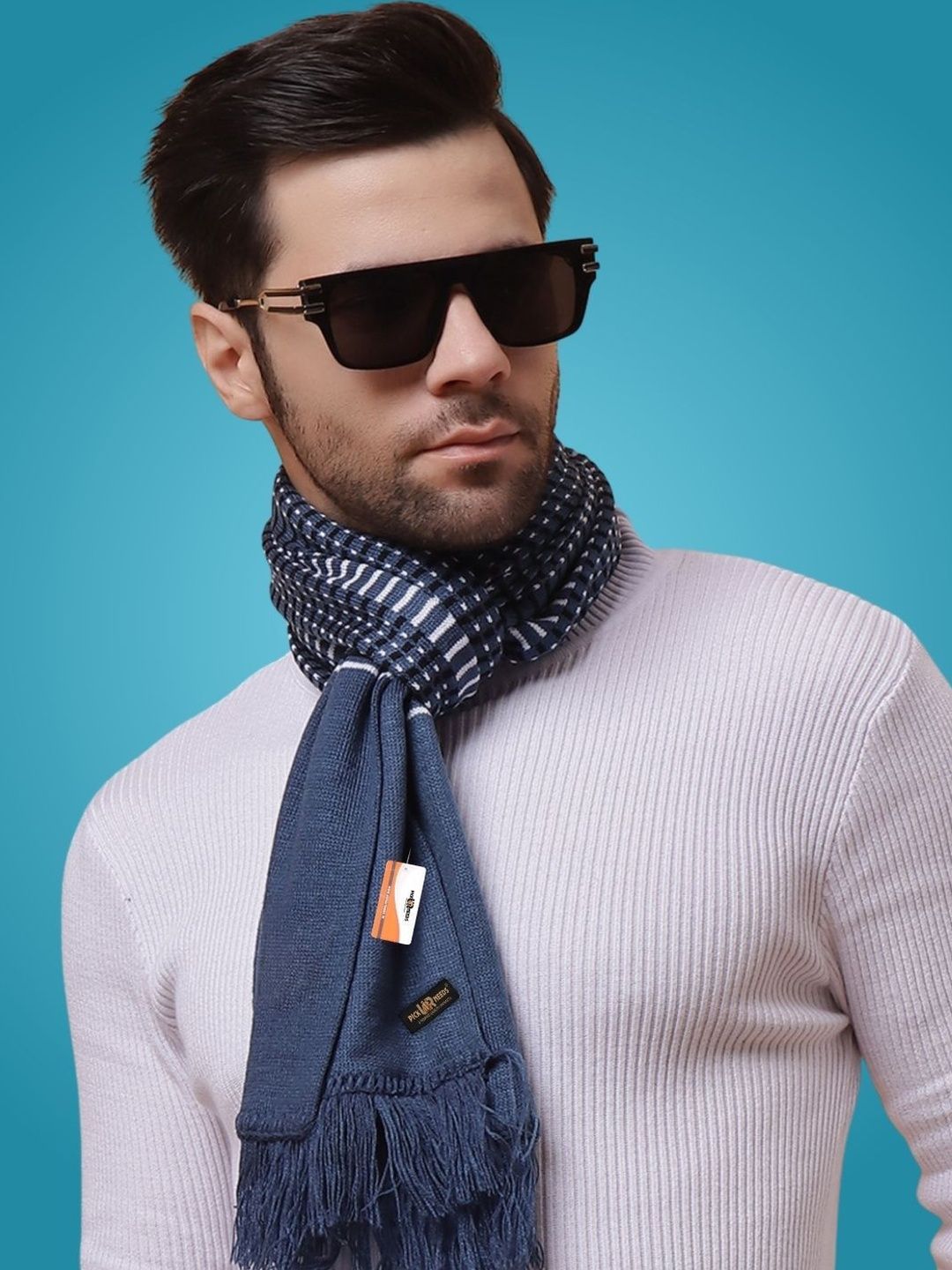 MHAX Men Striped Merino Wool Mufflers