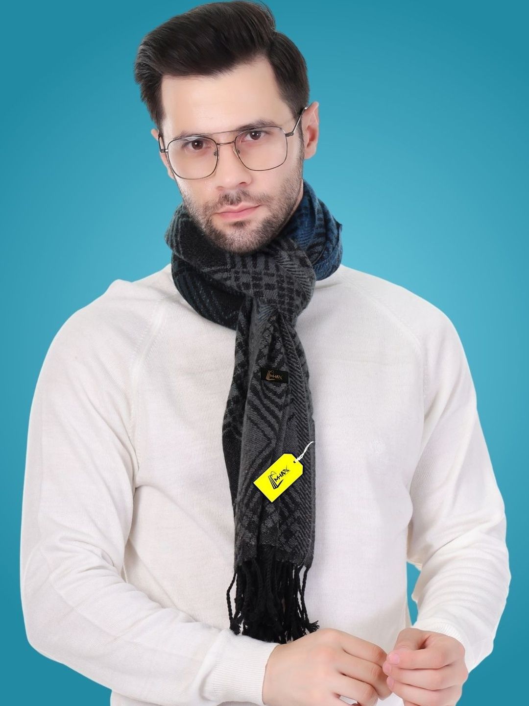 MHAX Men Patterned Merino Wool Mufflers