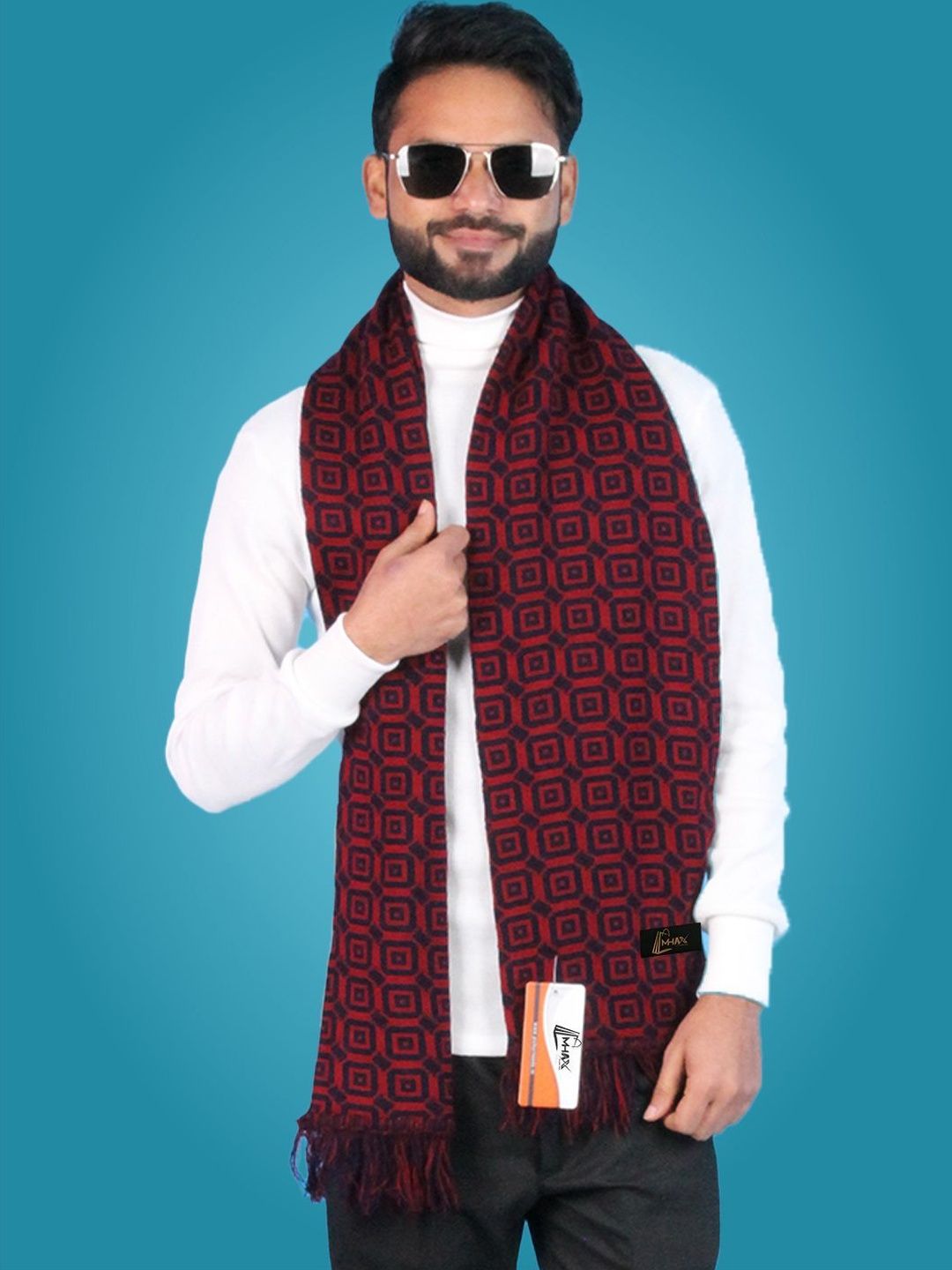 MHAX Men Patterned Merino Wool Mufflers