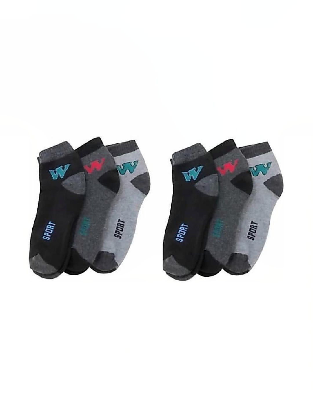VIPUN Men Pack of 6 Cotton Patterned Ankle Length Socks