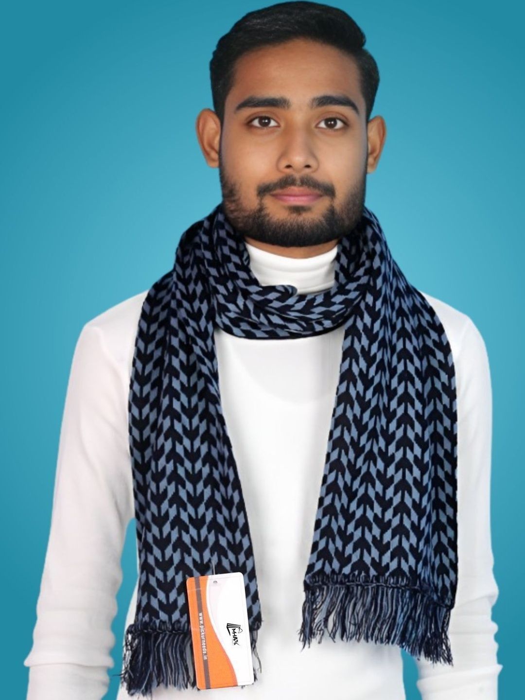 MHAX Men Patterned Merino Wool Mufflers