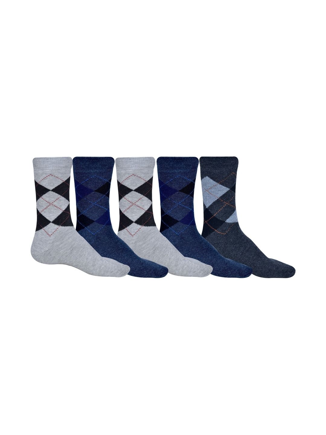 VIPUN Men Pack of 5 Patterned Calf Length Socks