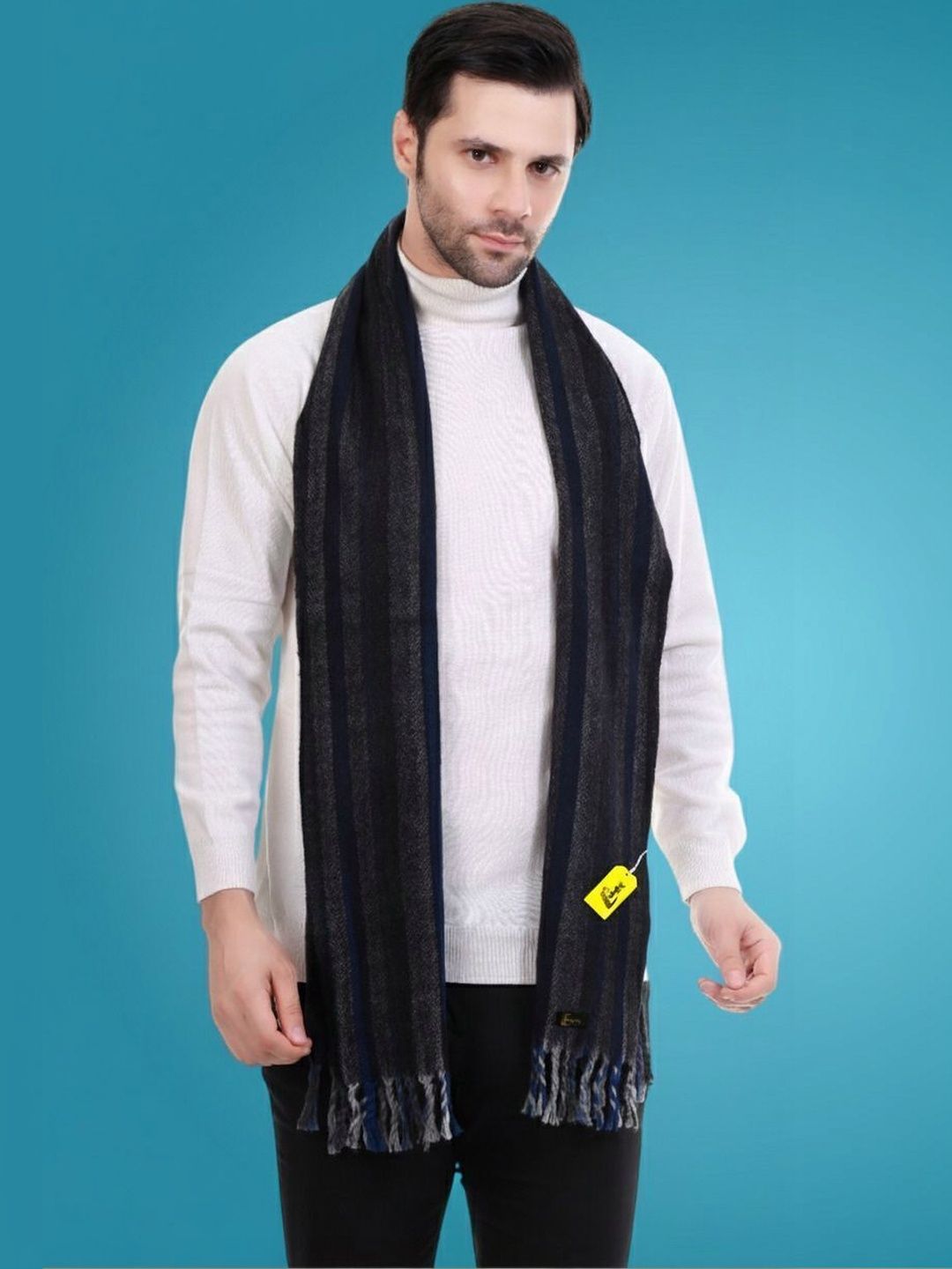 MHAX Men Striped Merino Wool Mufflers