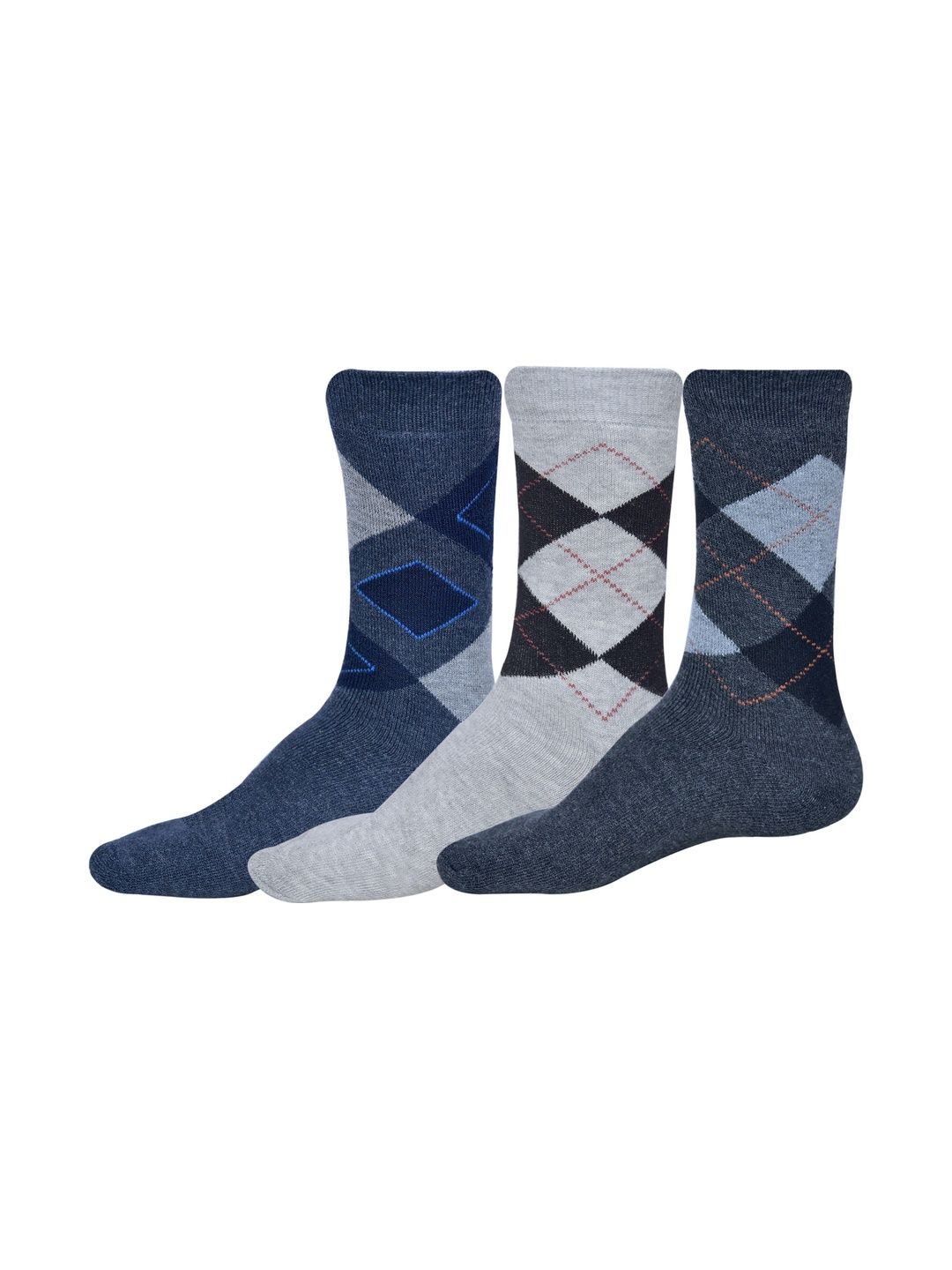 VIPUN Men Pack of 3 Patterned Calf Length Socks