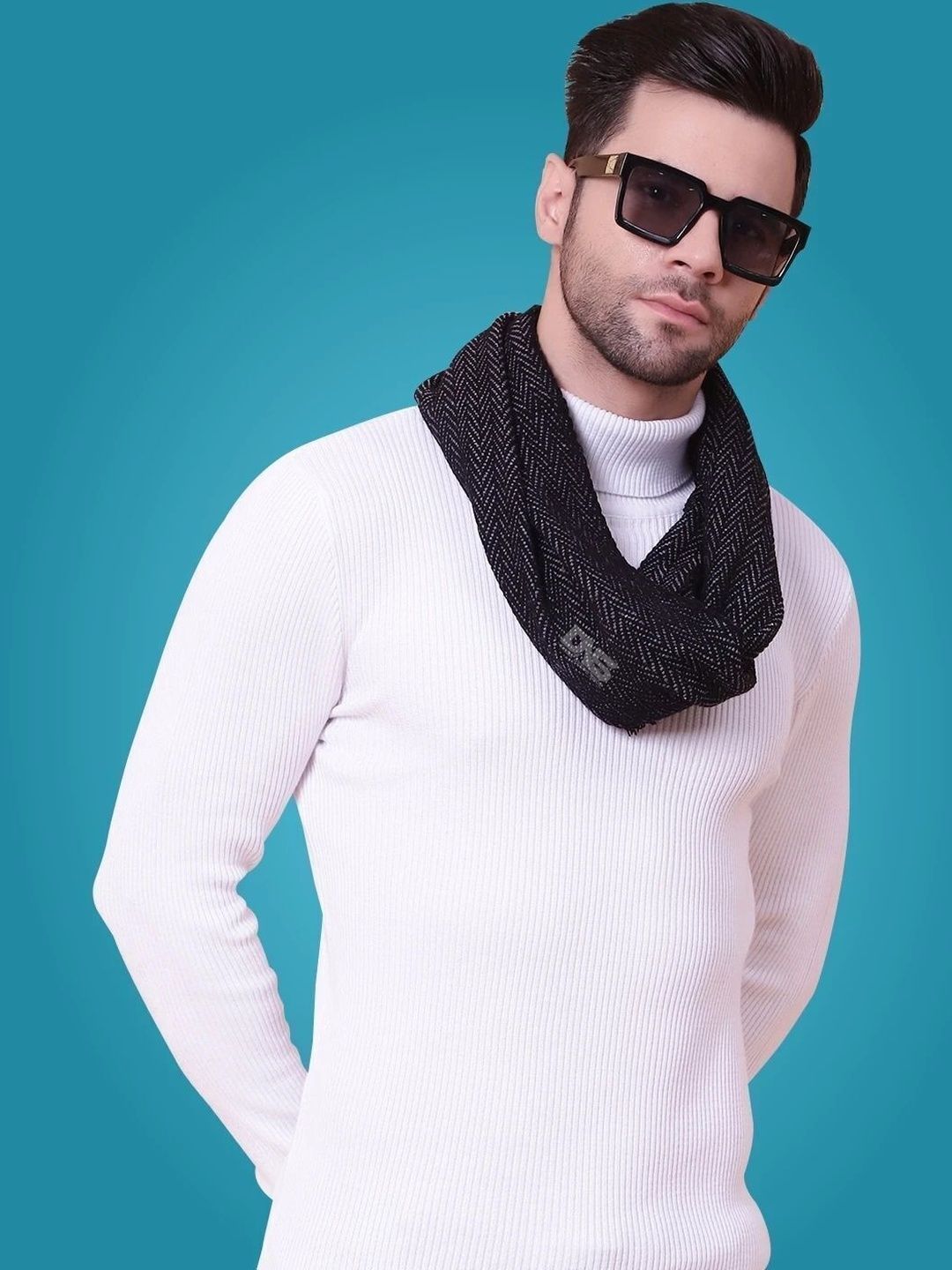 MHAX Men Patterned Merino Wool Mufflers