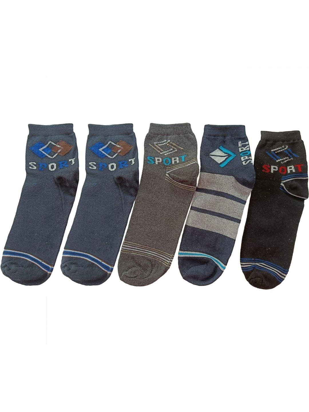 akeet trend Men Pack of 5 Cotton Assorted Patterned Ankle Length Socks