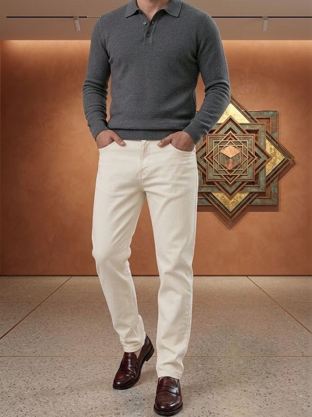FEBRi Men Mid-Rise Applique Jeans