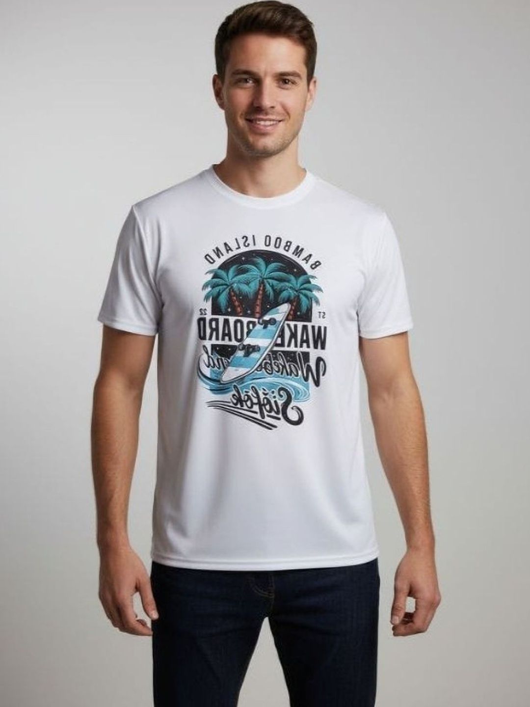 Dezin Men Printed Tropical T-shirt