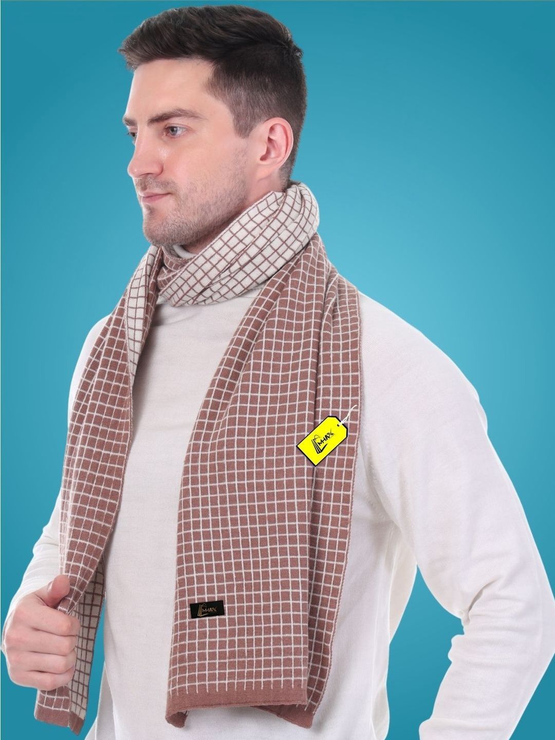 MHAX Men Checked Merino Wool Mufflers