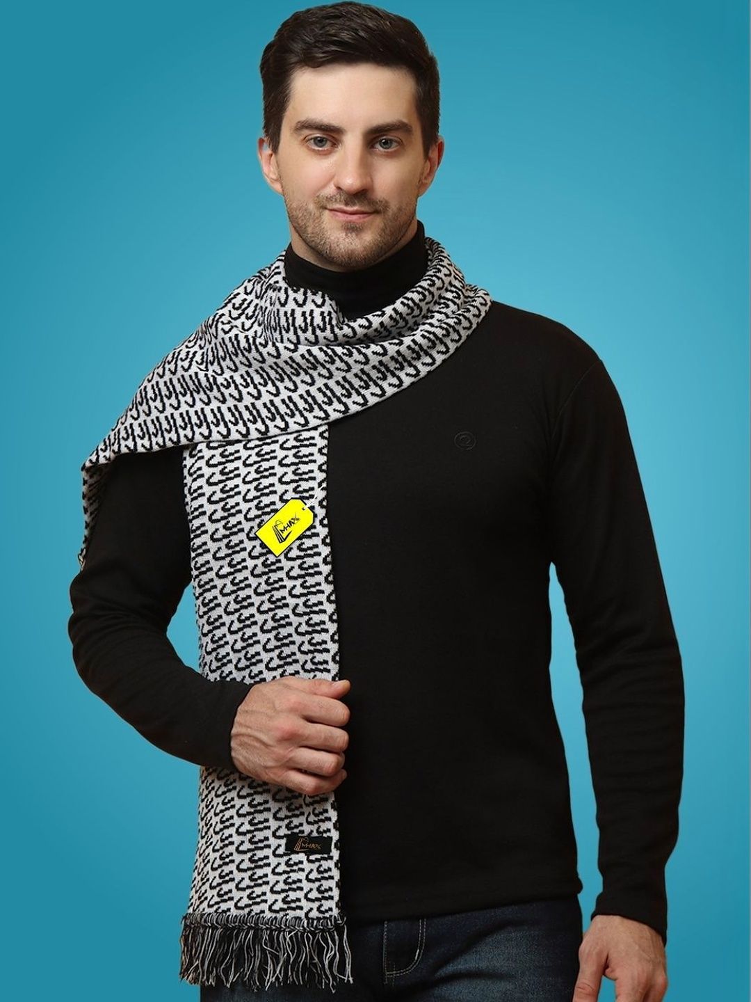 MHAX Men Patterned Merino Wool Mufflers