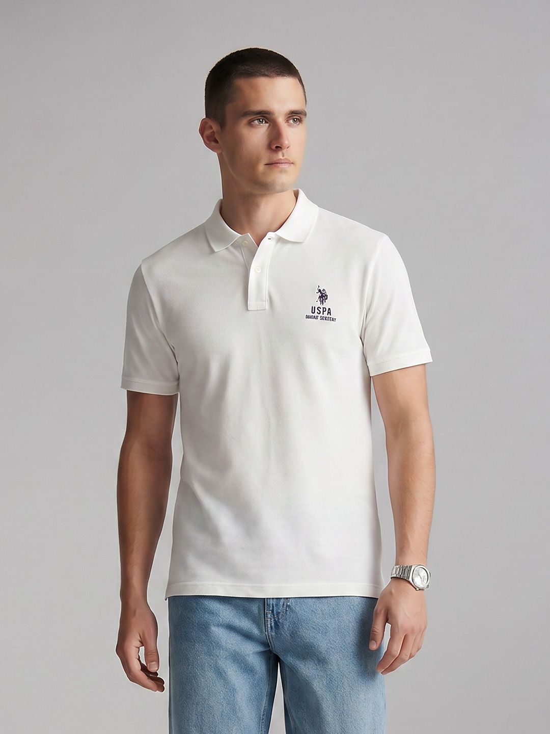 U.S. Polo Assn. Denim Co. Cotton Polo Collar Slim-Fit T-shirt