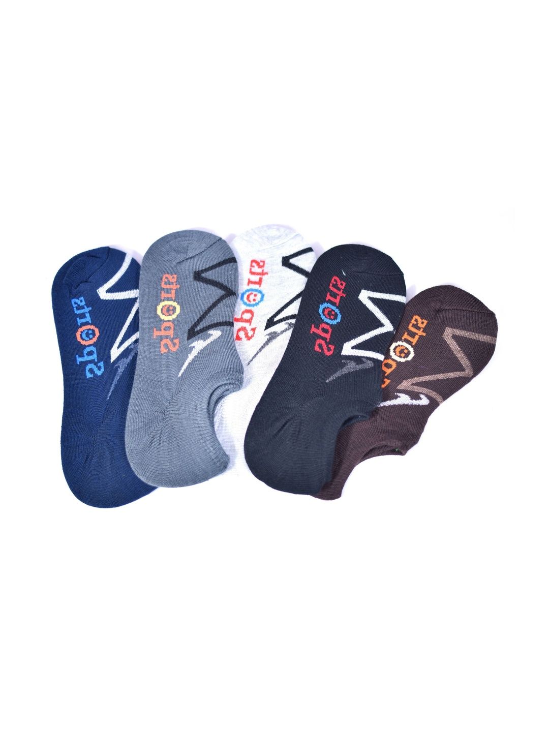 VIPUN Men Pack of 6 Cotton Patterned Shoe Liners Socks