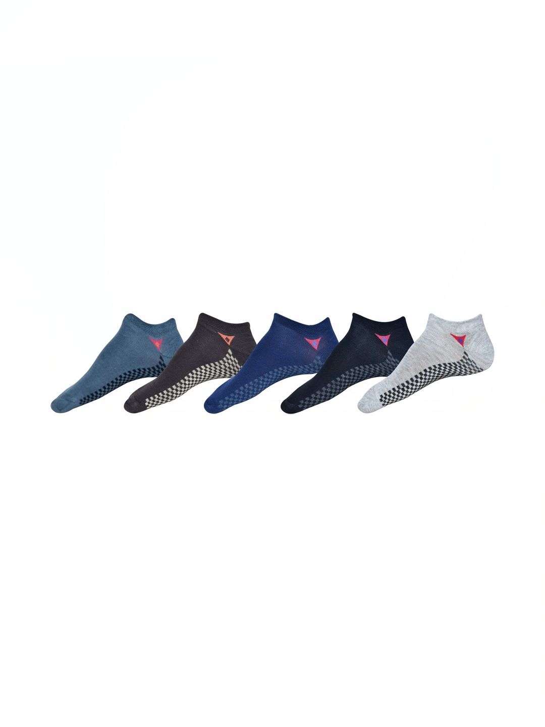 VIPUN Men Pack of 5 Cotton Patterned Shoe Liners Socks