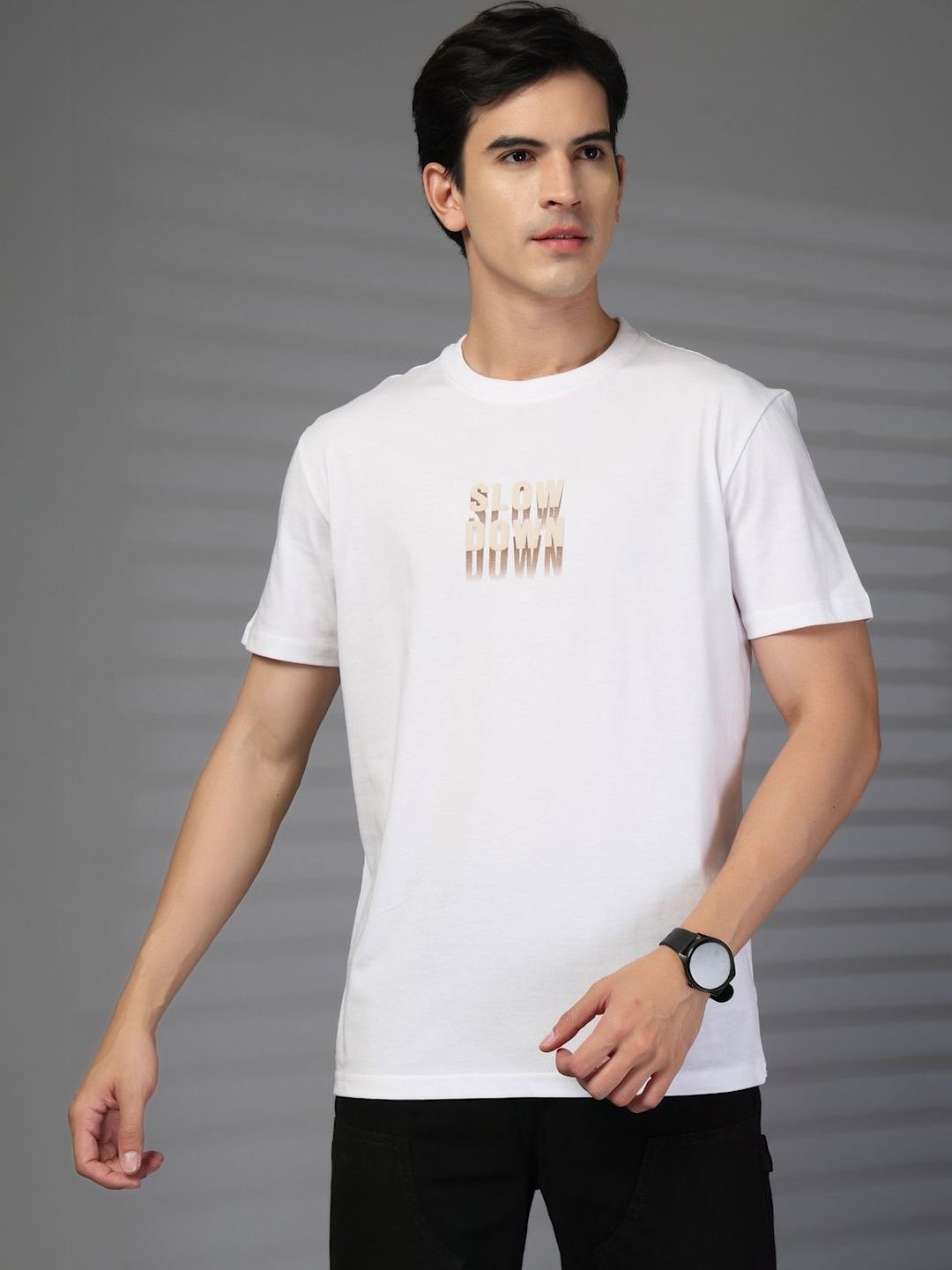 KLOUE Men Typography Printed T-shirt