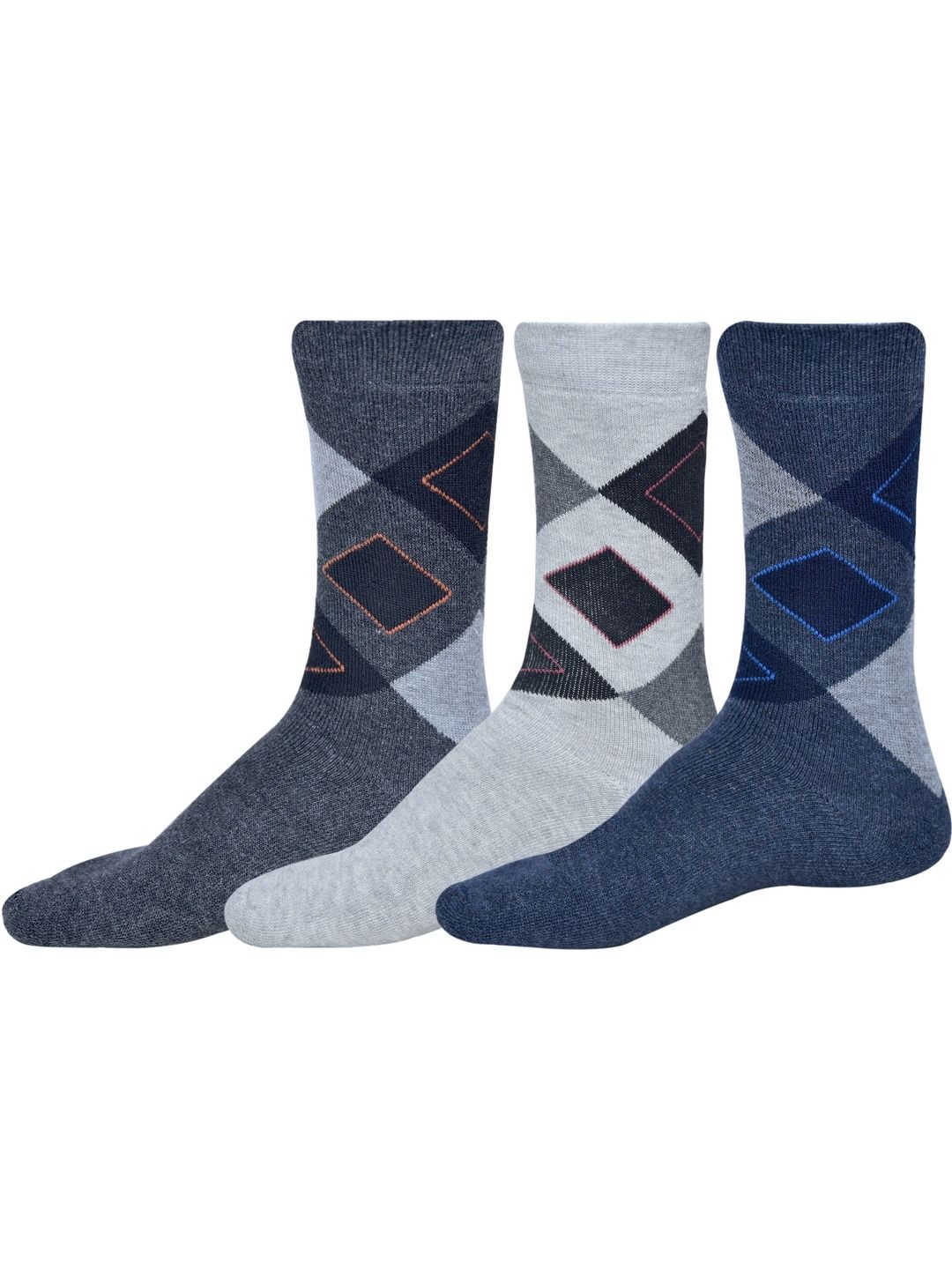VIPUN Men Pack of 3 Patterned Calf Length Socks