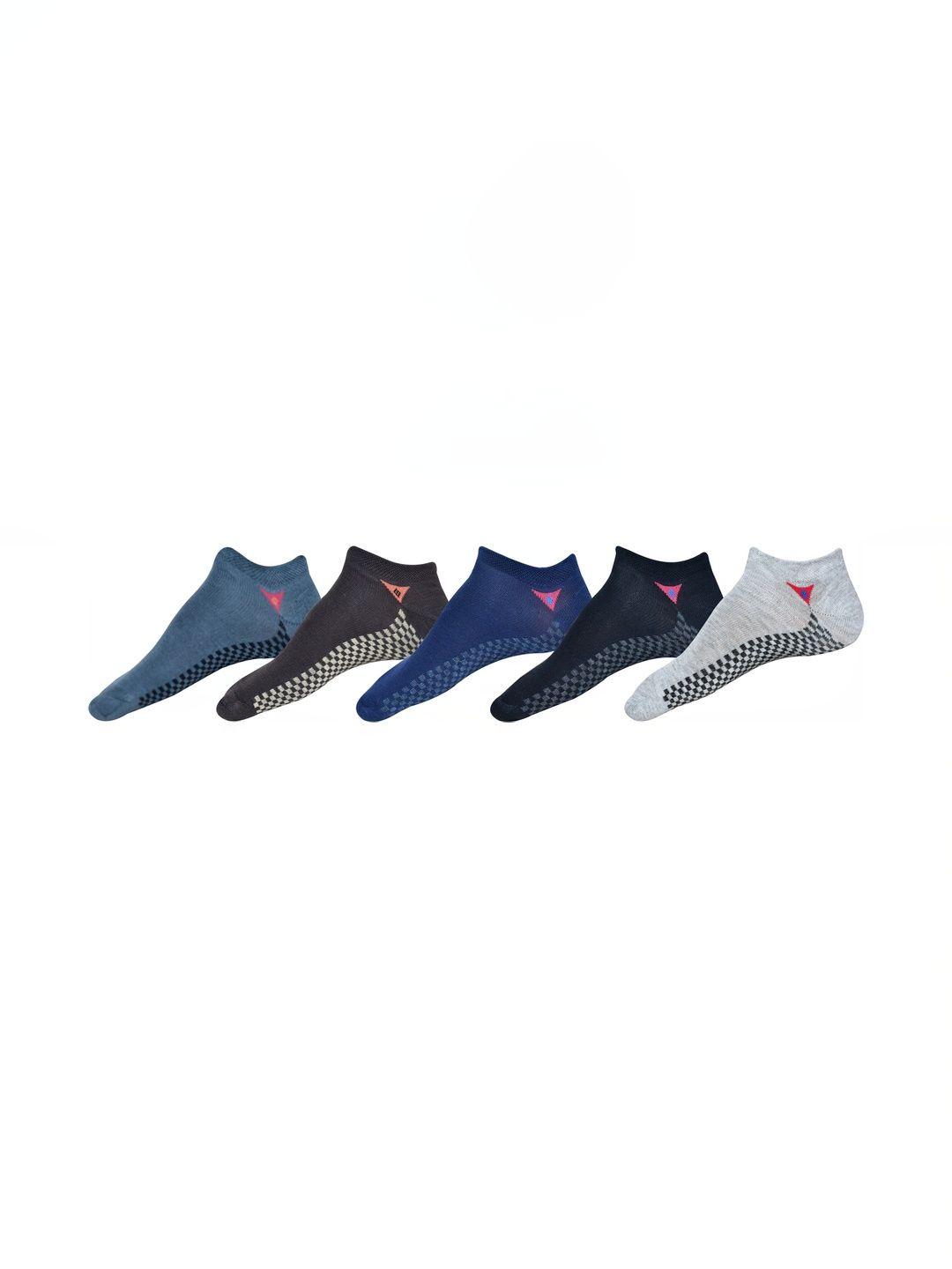 GARUN Men Pack of 5 Cotton Patterned Ankle Length Socks