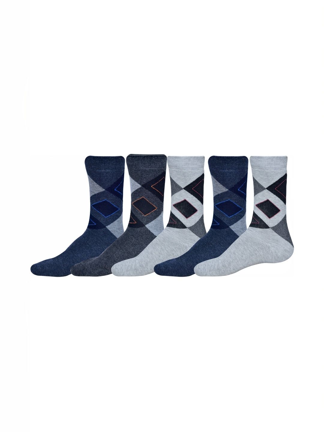 VIPUN Men Pack of 5 Patterned Calf Length Socks