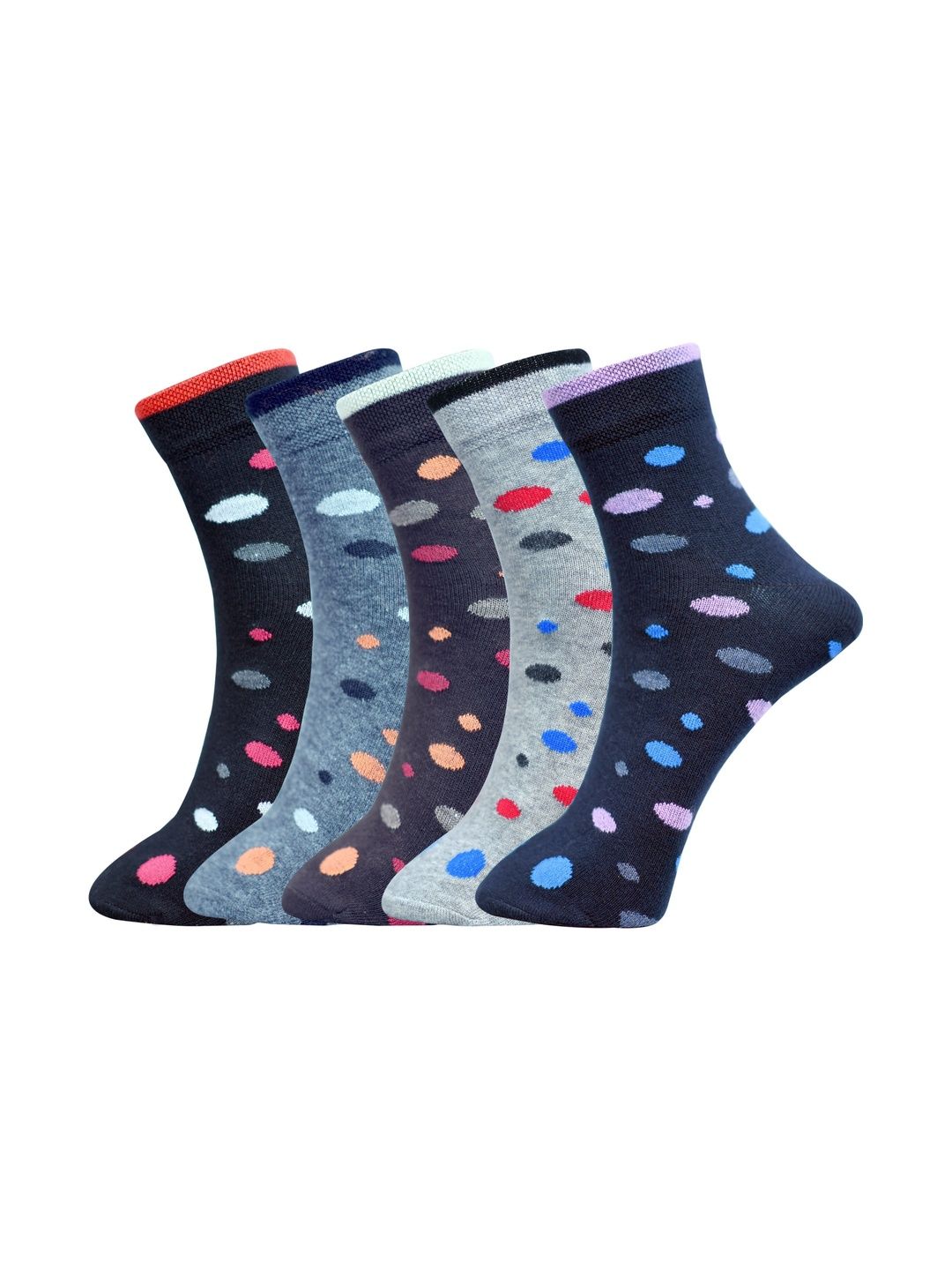 GARUN Men Pack of 5 Cotton Patterned Ankle Length Socks