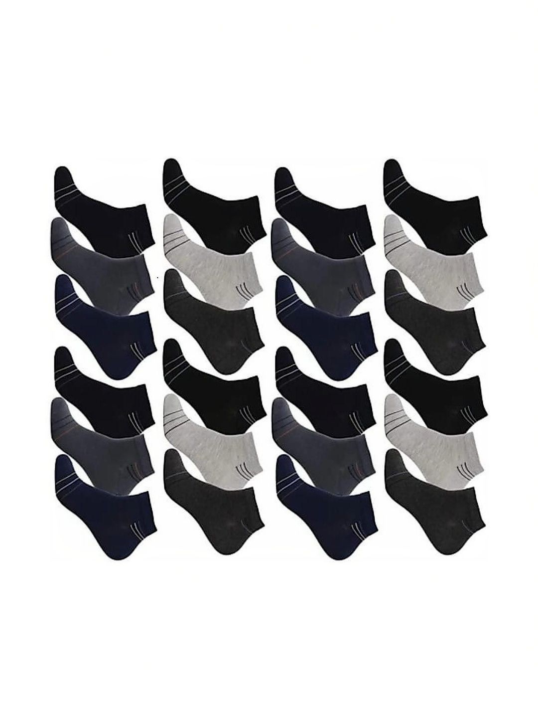 GARUN Men Cotton Striped Shoe Liners Socks
