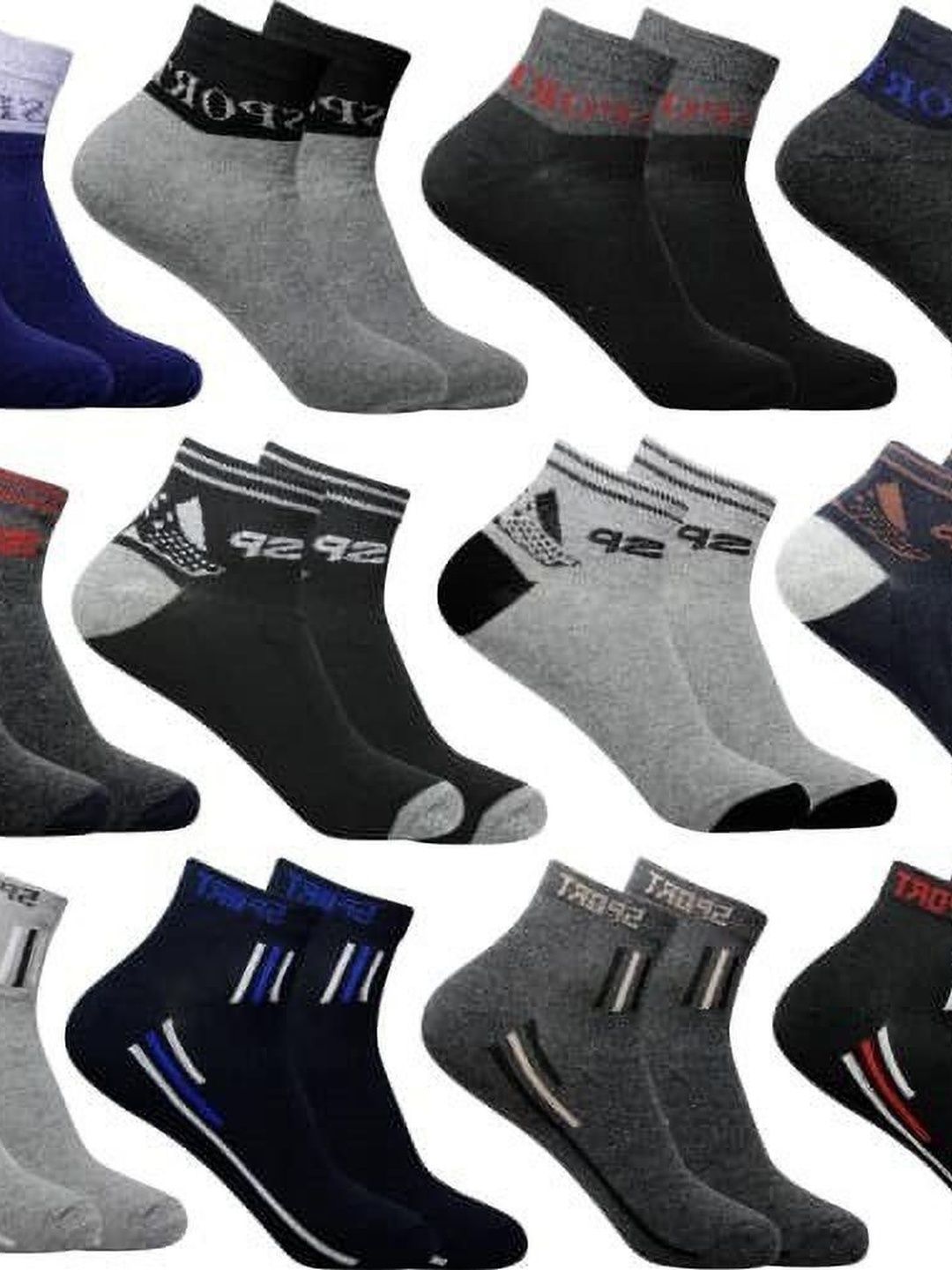 VIPUN Men Cotton Patterned Ankle Length Socks