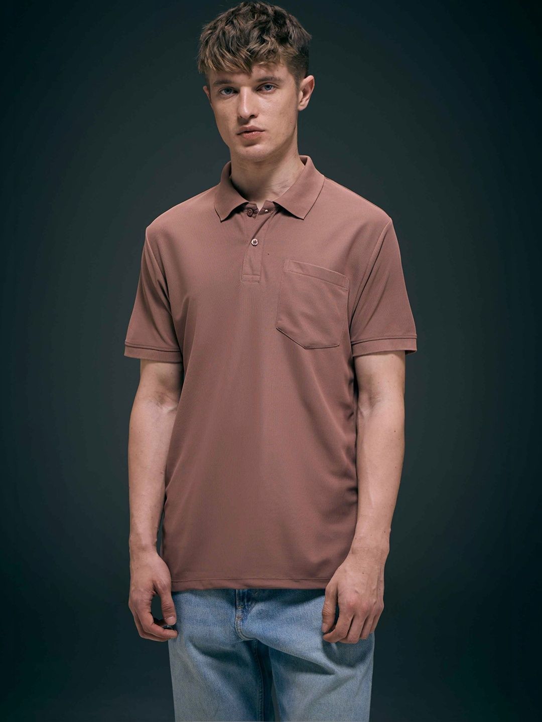 MAXZONE Men Polo Collar Pockets T-shirt