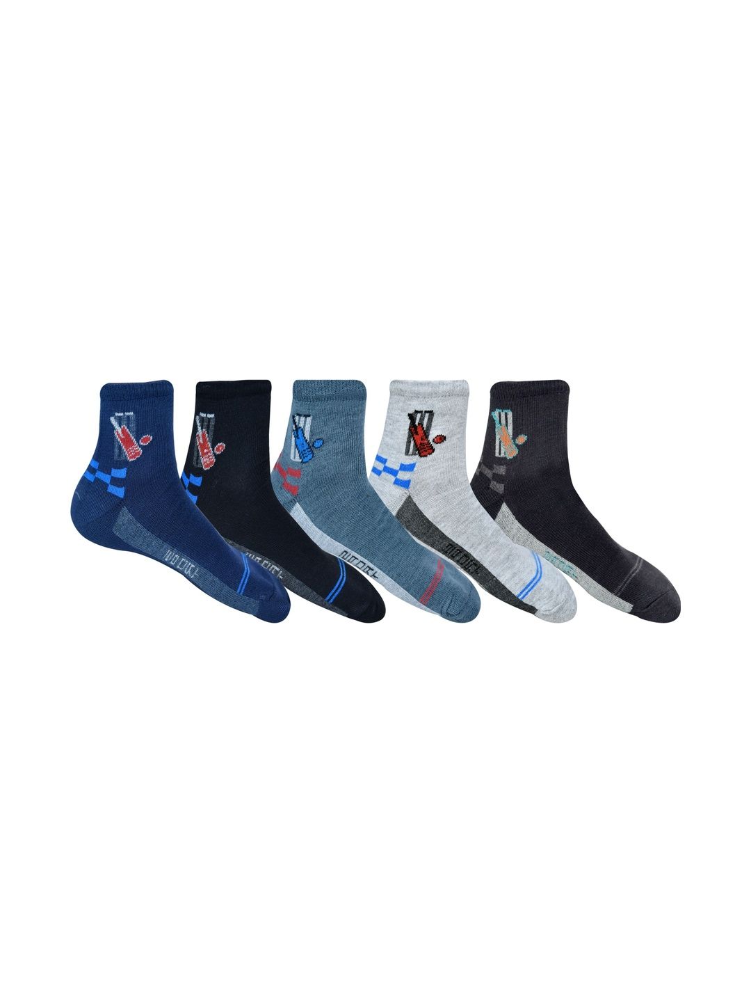 VIPUN Men Pack of 5 Cotton Patterned Above Ankle Socks
