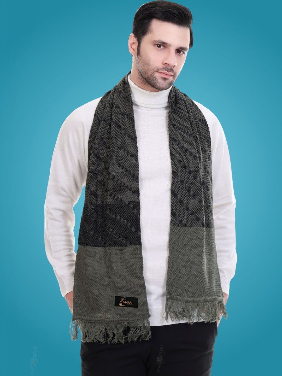 MHAX Men Patterned Merino Wool Mufflers