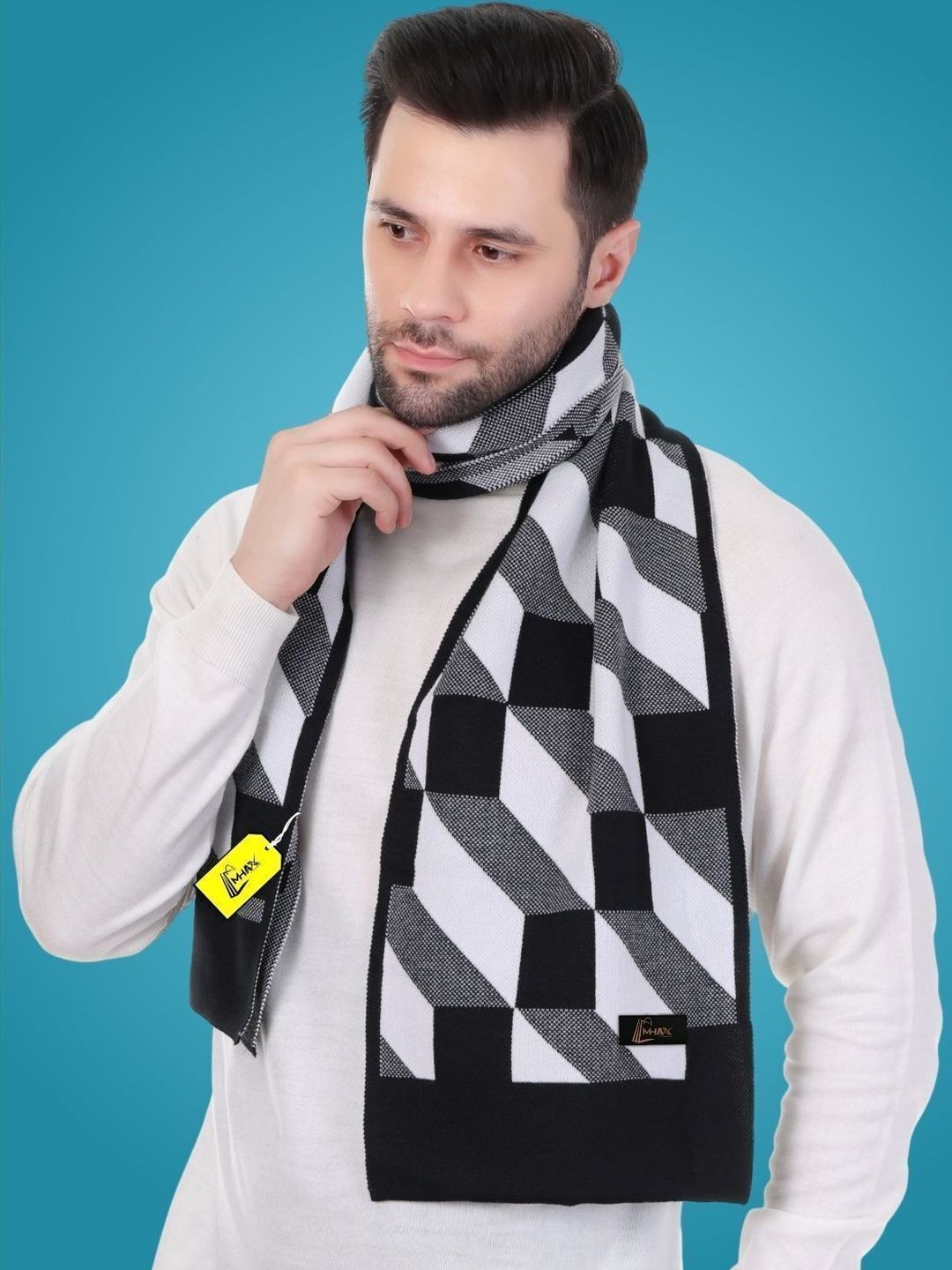 MHAX Men Patterned Merino Wool Mufflers