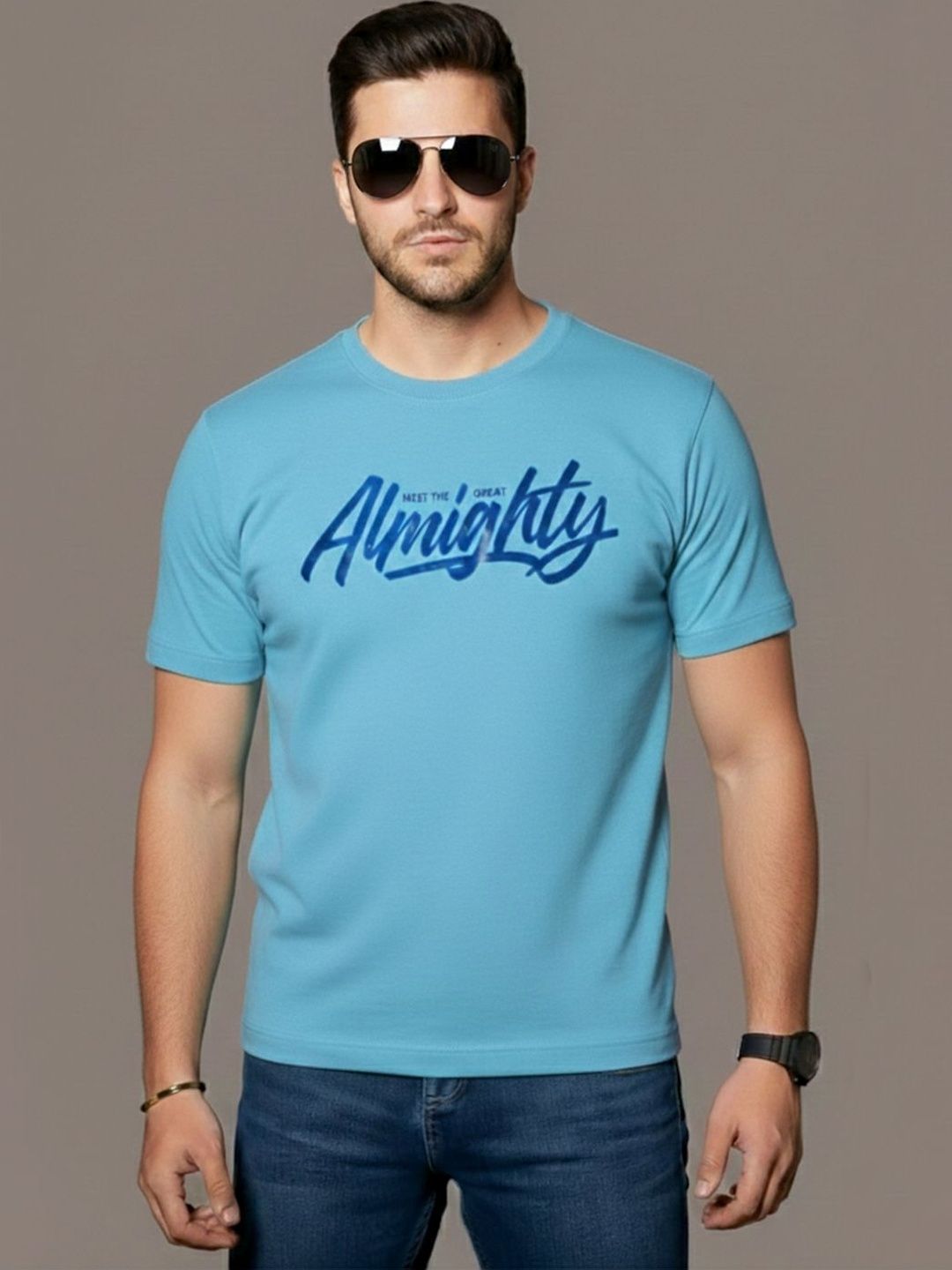 GENSTAR TRENDS Typography Printed Pure Cotton  T-shirt