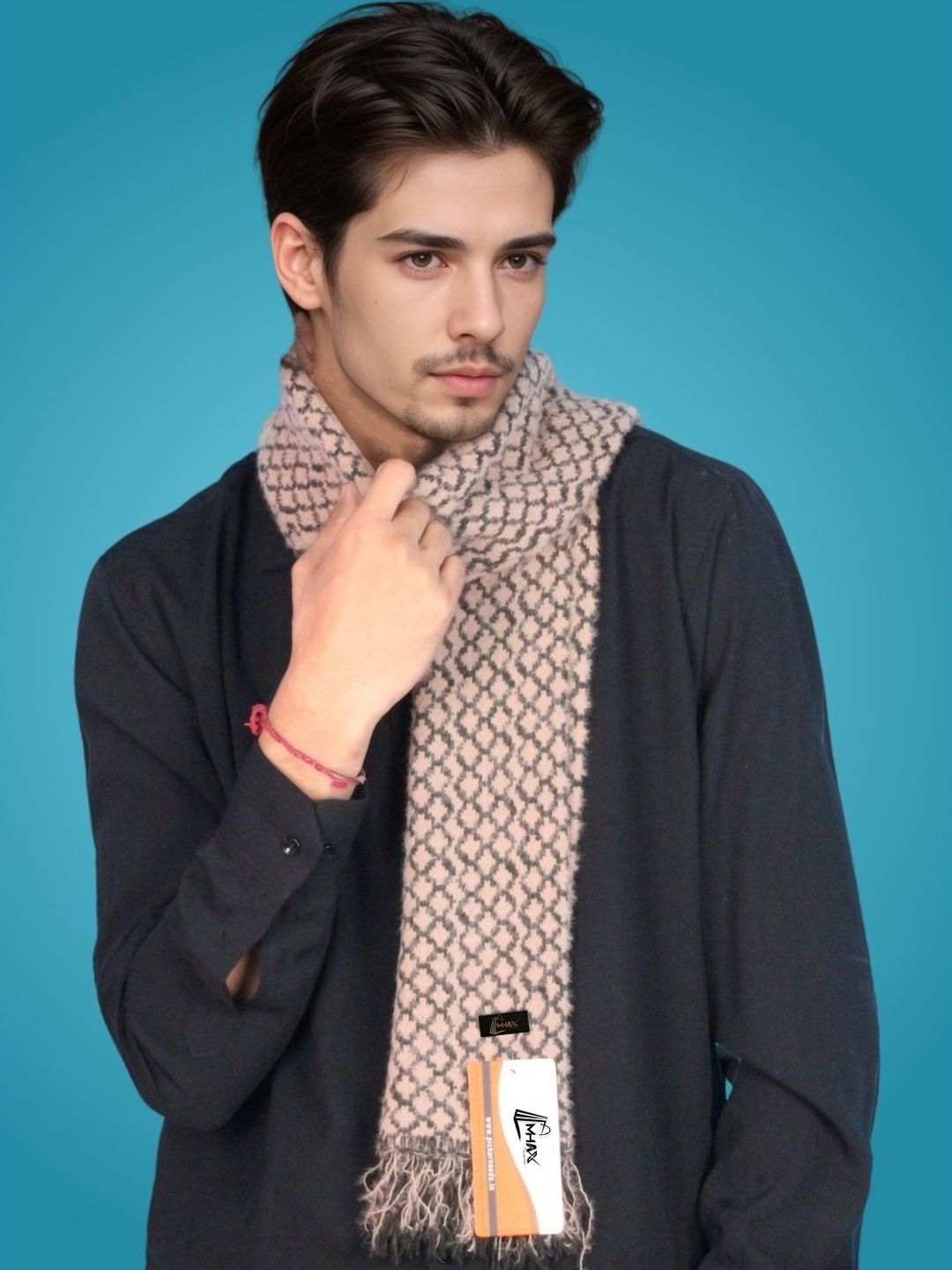 MHAX Men Patterned Merino Wool Mufflers