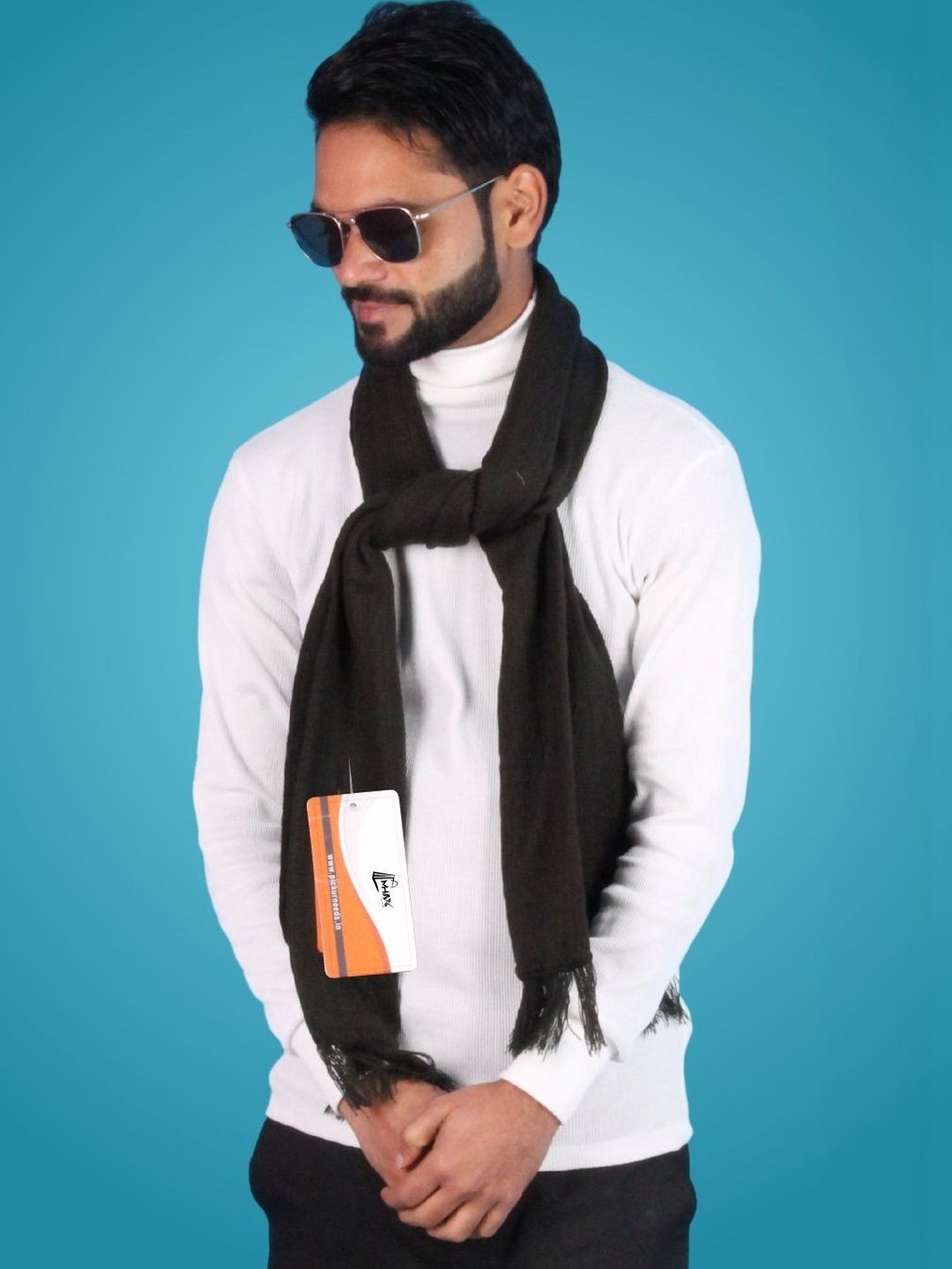 MHAX Men Ribbed Merino Wool Mufflers
