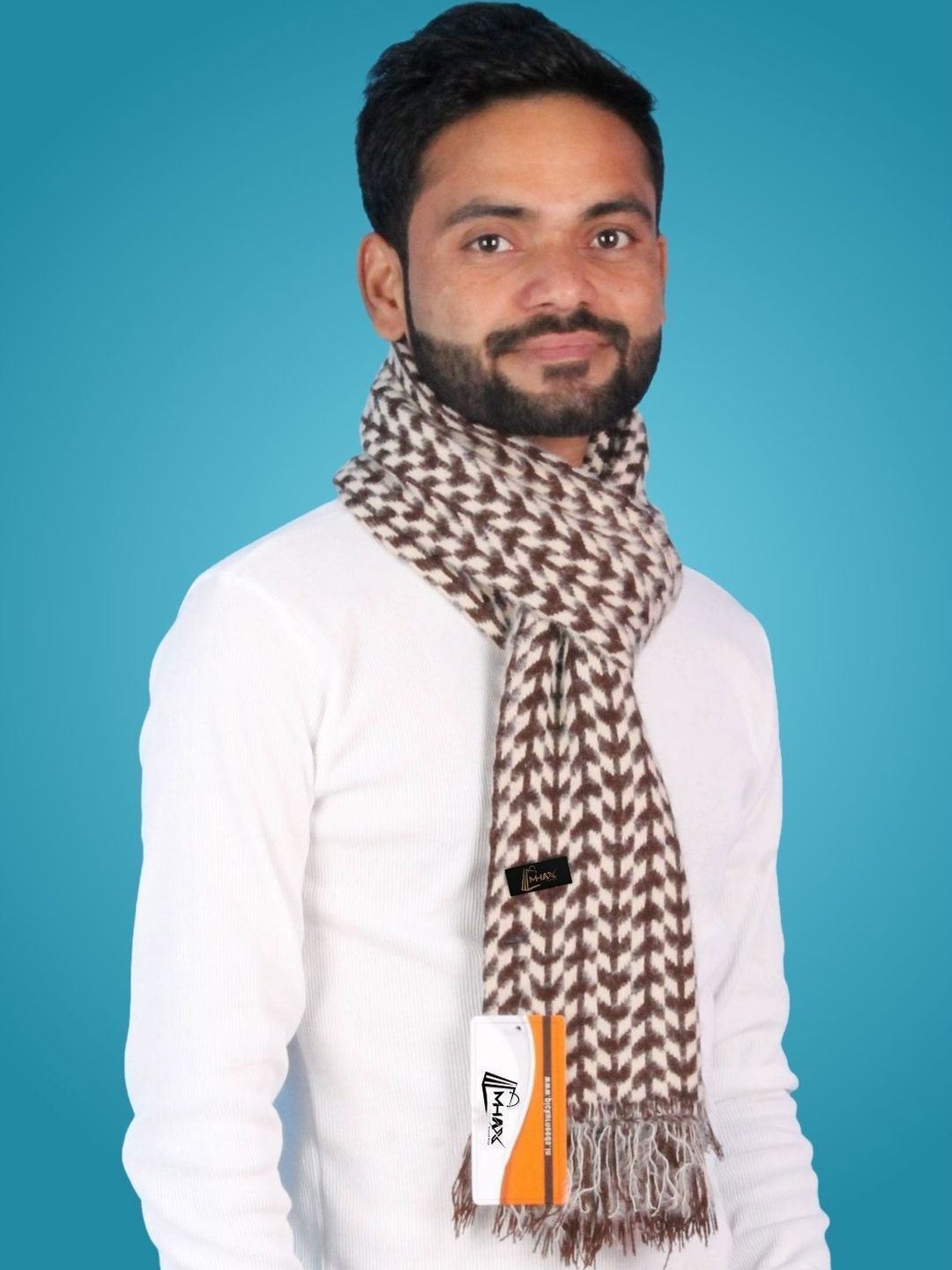 MHAX Men Patterned Merino Wool Mufflers